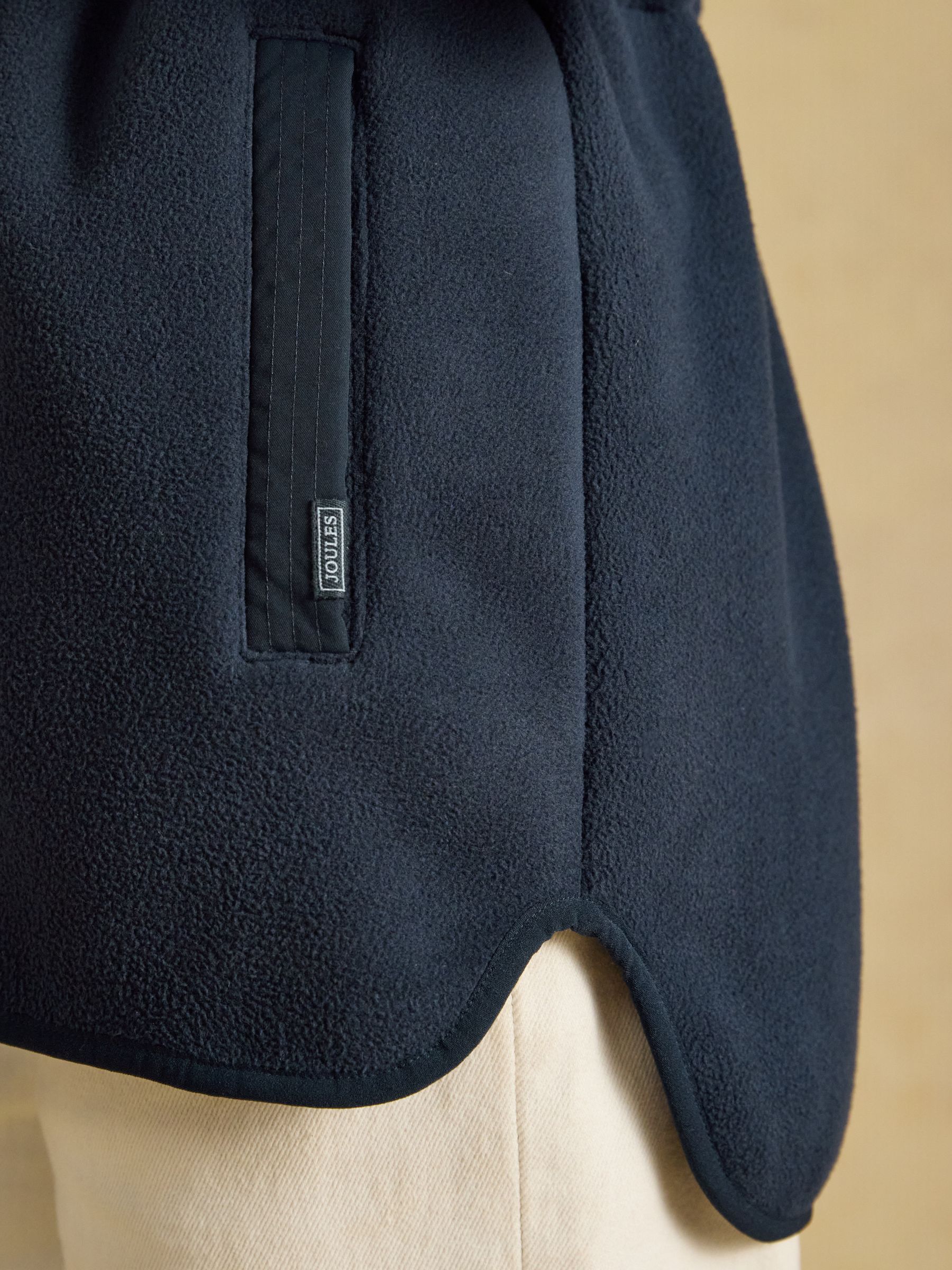 Longline Fleece Navy Funnel Neck Full Zip Fleece Jacket - Image 8 of 10