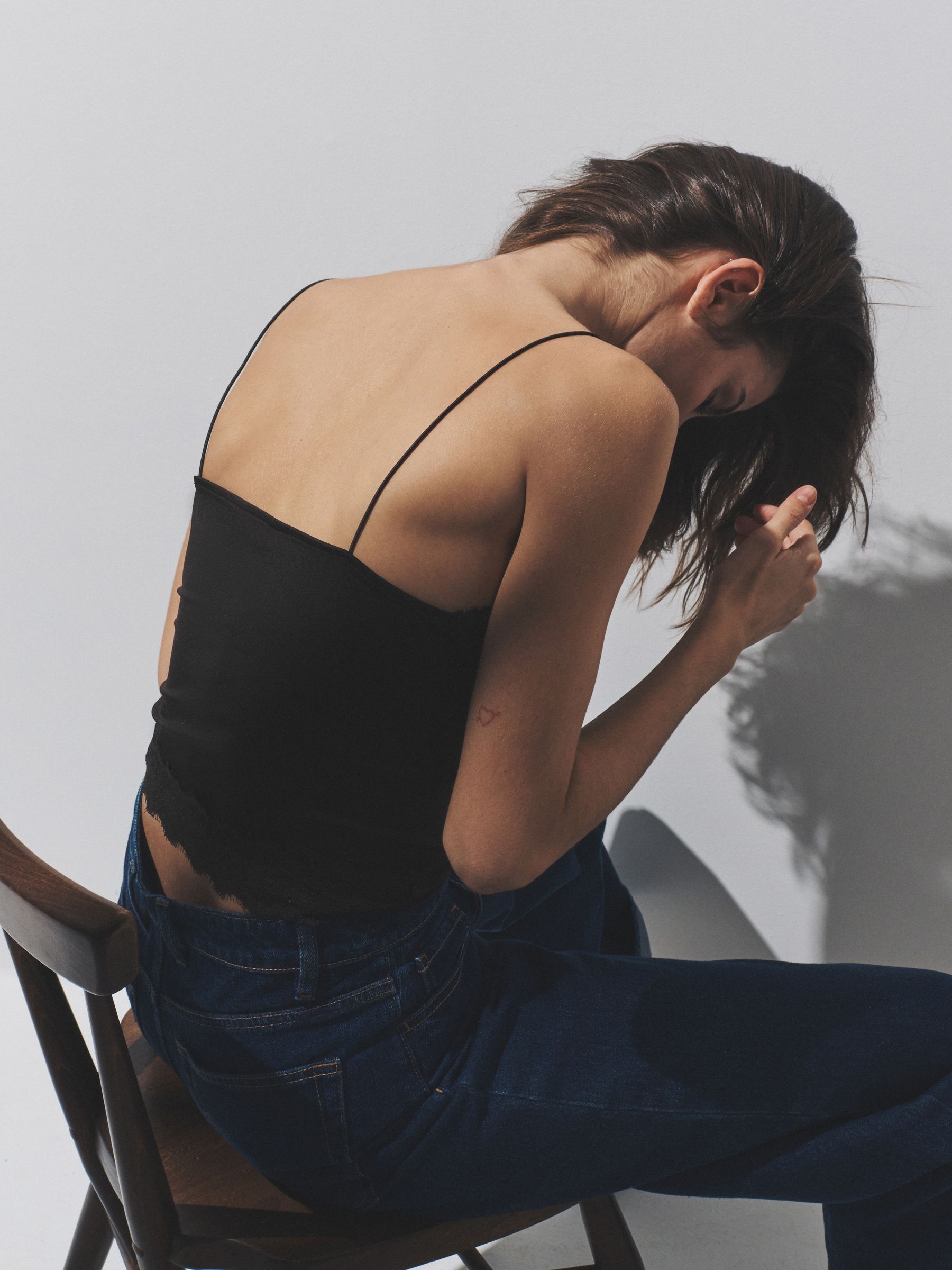 Black/Chocolate Brown/White 3 Pack Lace Camis - Image 3 of 6