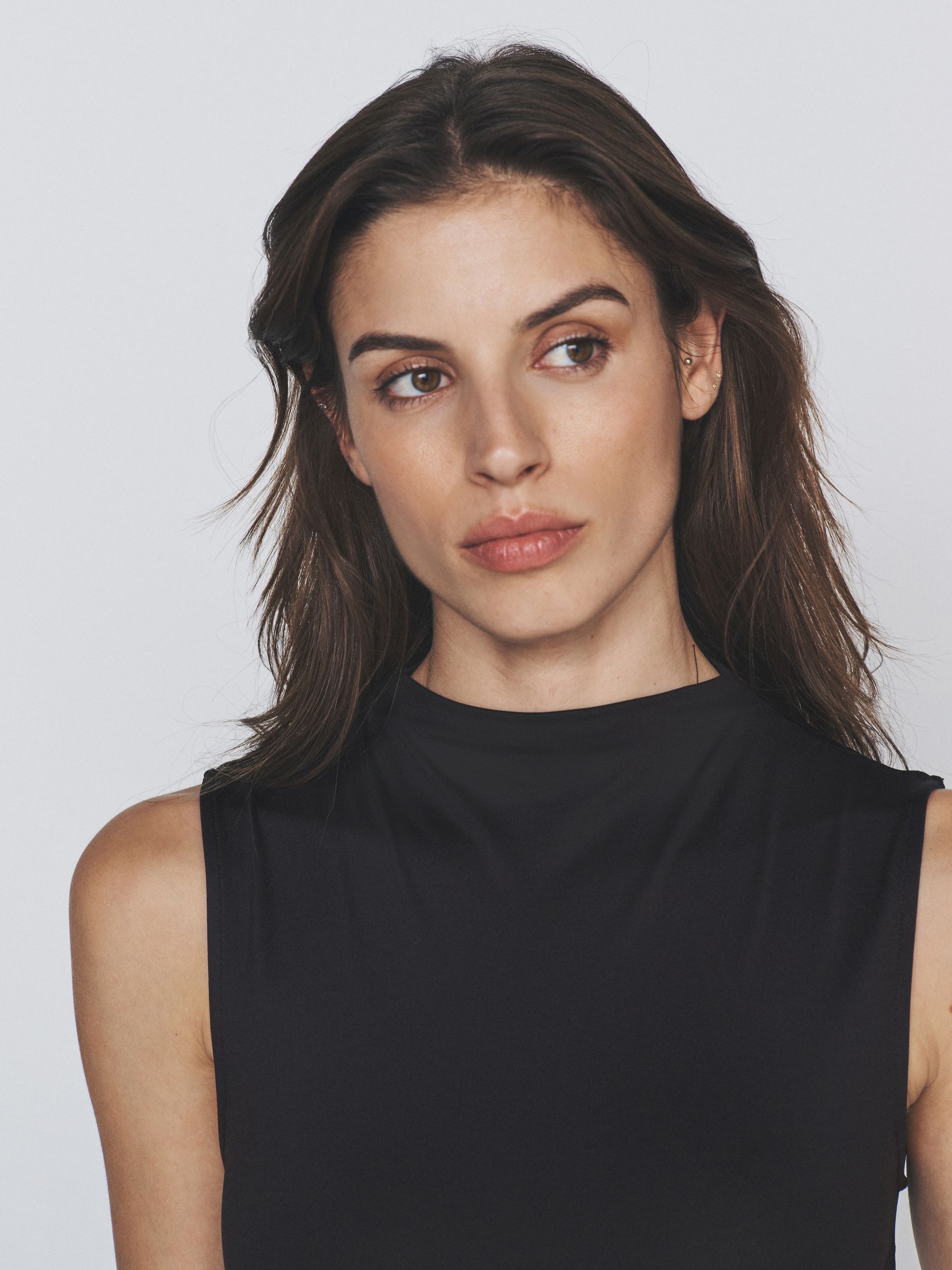 3 Pack Soft Touch High Neck Tops Black/ChocolateBrown/White - Image 4 of 6