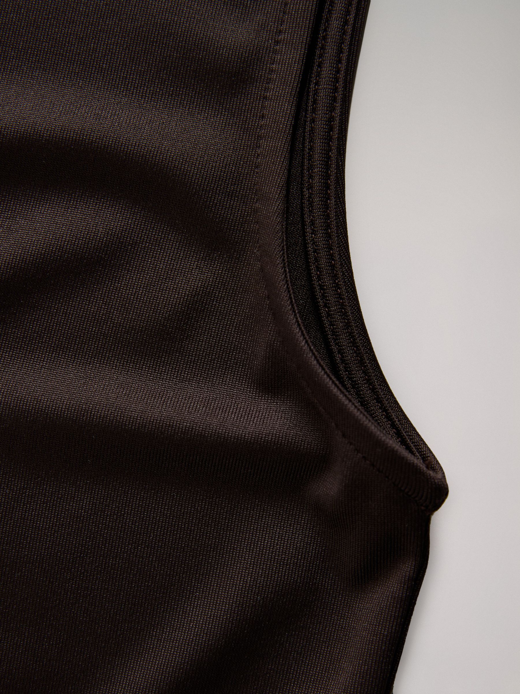 3 Pack Soft Touch High Neck Tops Black/ChocolateBrown/White - Image 6 of 6