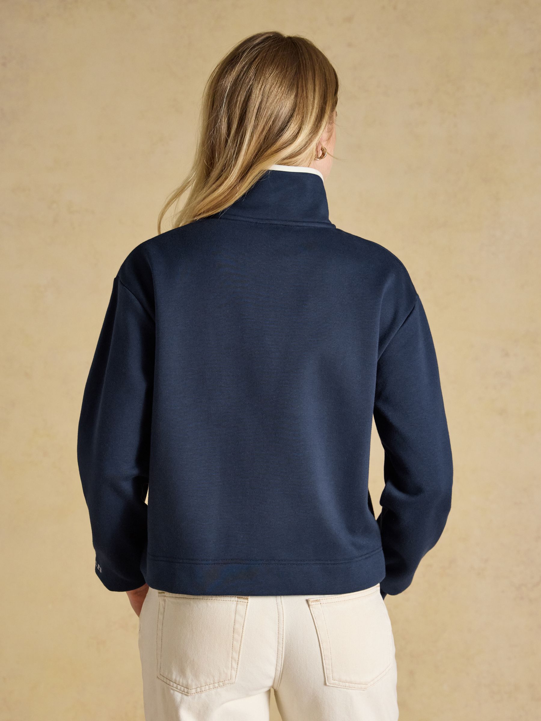 Lulworth Navy Popper Funnel Neck Sweatshirt - Image 2 of 6