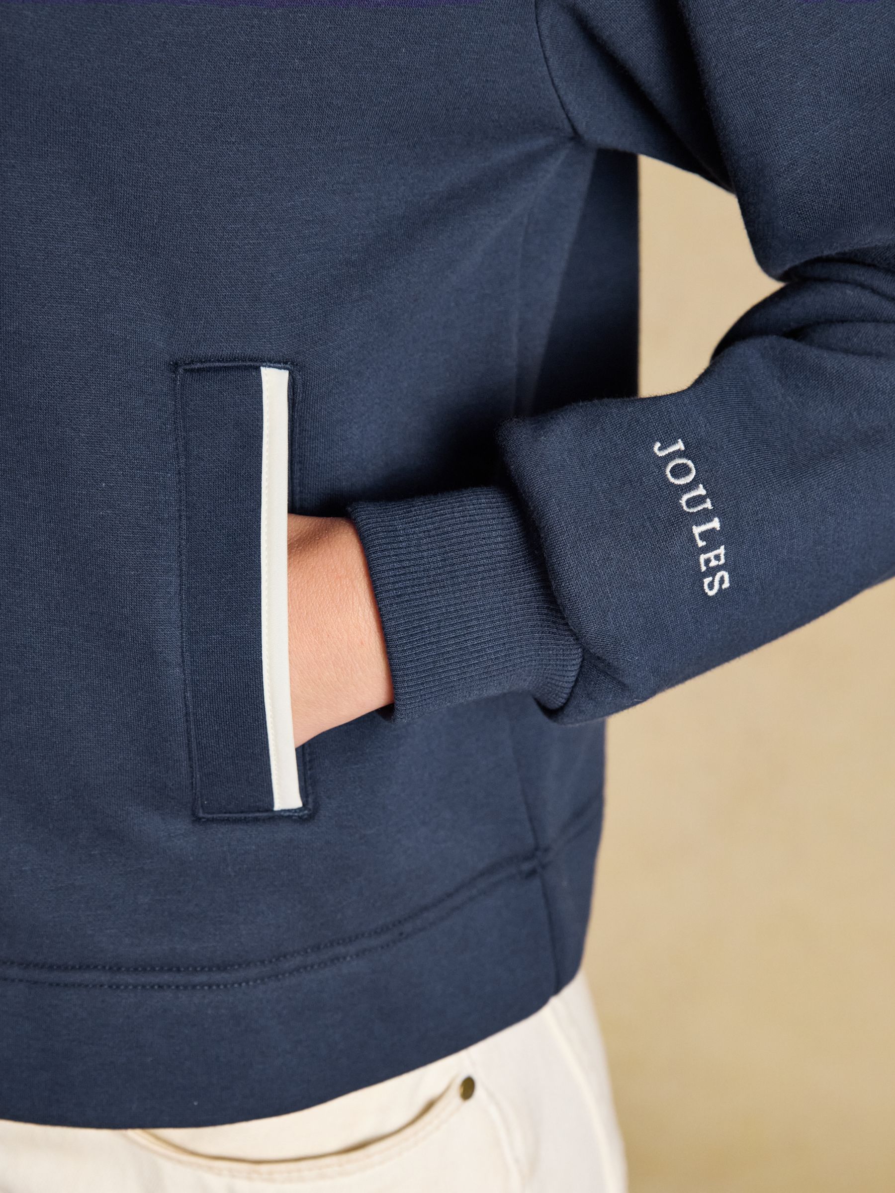 Lulworth Navy Popper Funnel Neck Sweatshirt - Image 5 of 6