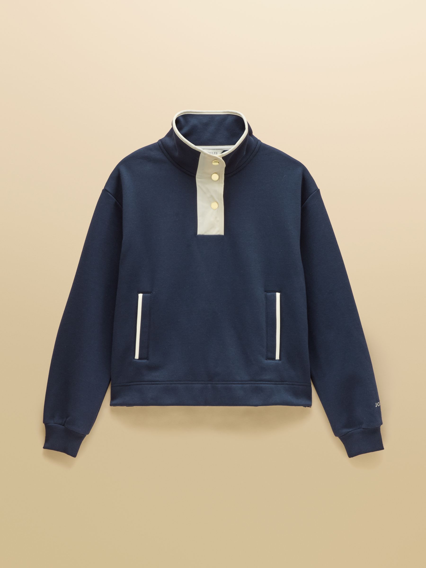 Lulworth Navy Popper Funnel Neck Sweatshirt - Image 6 of 6 Lulworth Navy Popper Funnel Neck Sweatshirt - Image 6 of 6