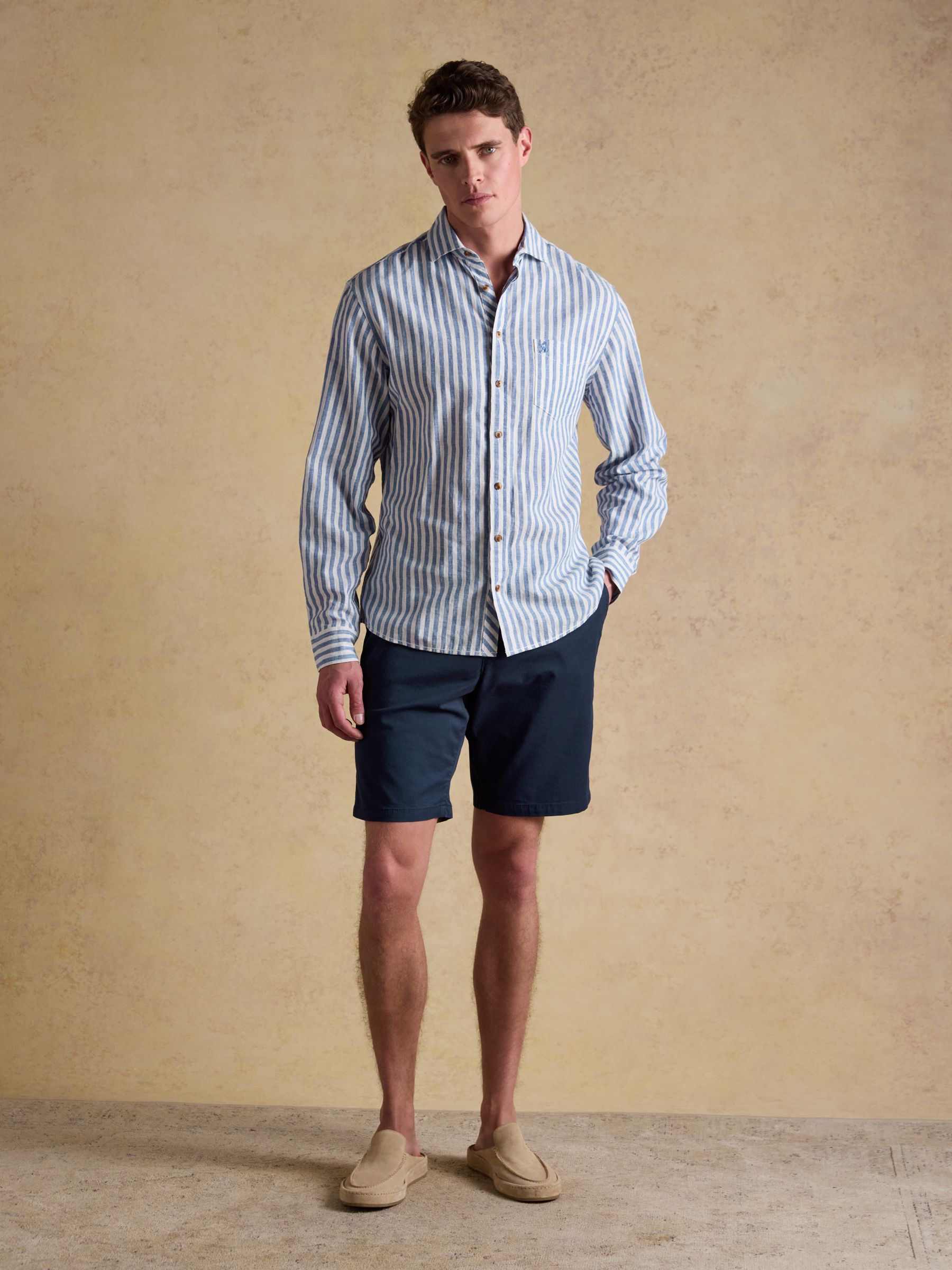Navy Classic Fit Chino Shorts - Image 3 of 7