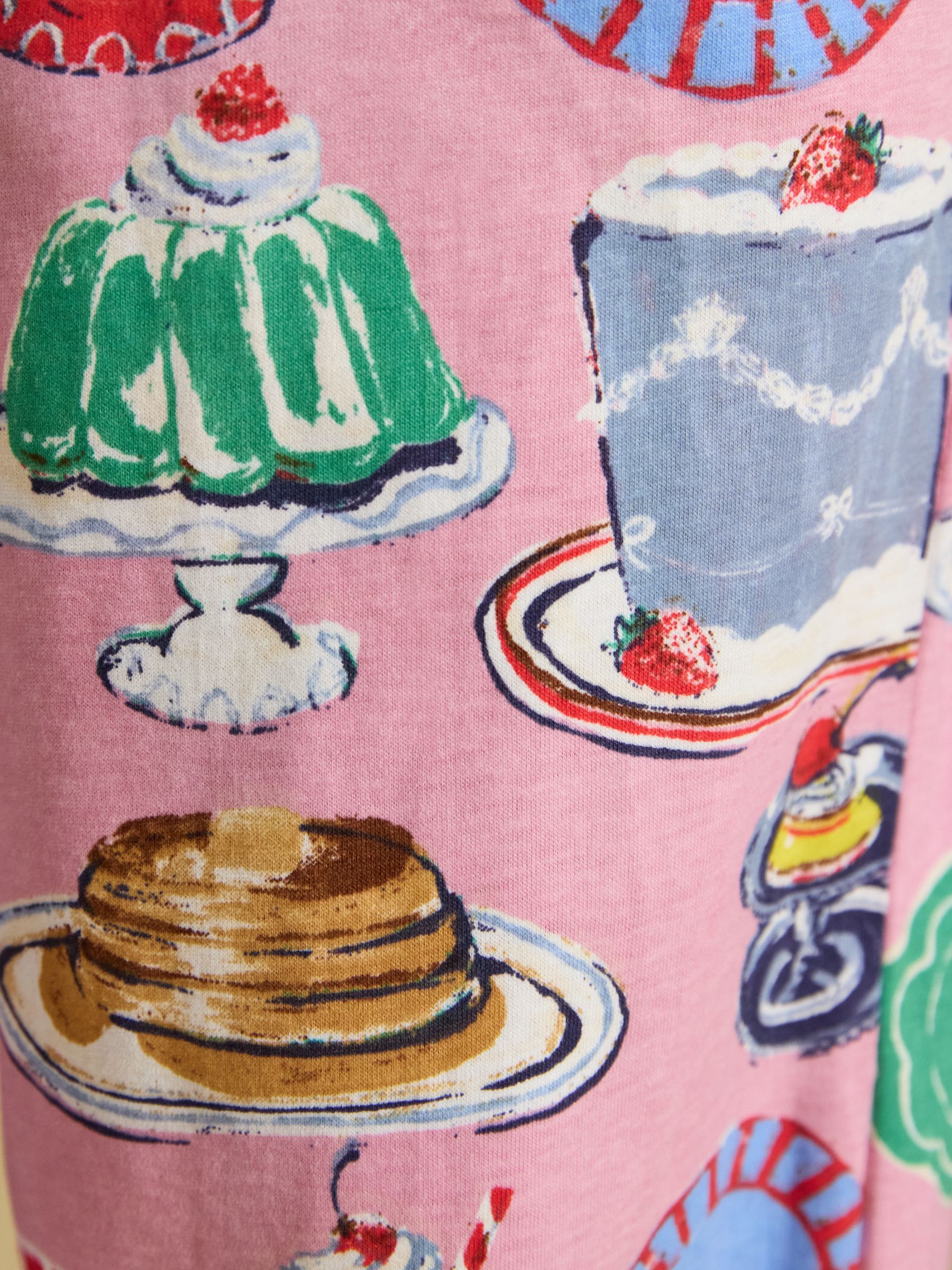 Lyla Cream and Pink Puddings Print Long Sleeve Jersey Cotton Pyjama Set - Image 6 of 7