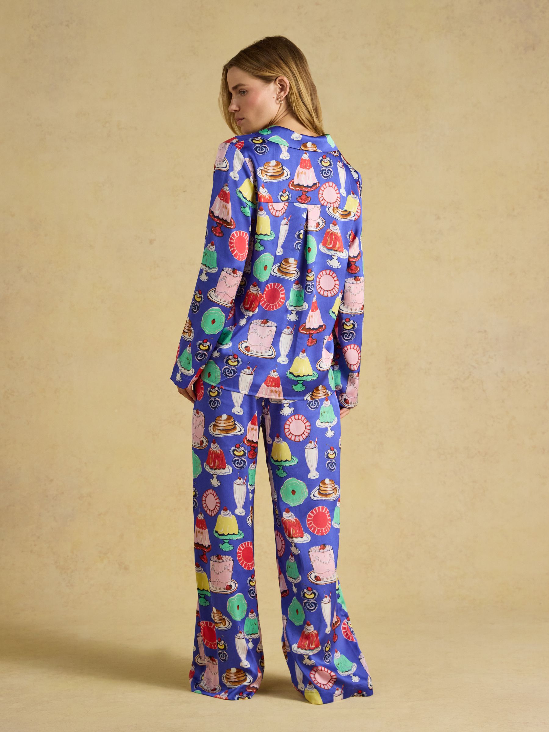 Bonnie Puddings Print Satin Long Sleeve Pyjama Set - Image 2 of 6