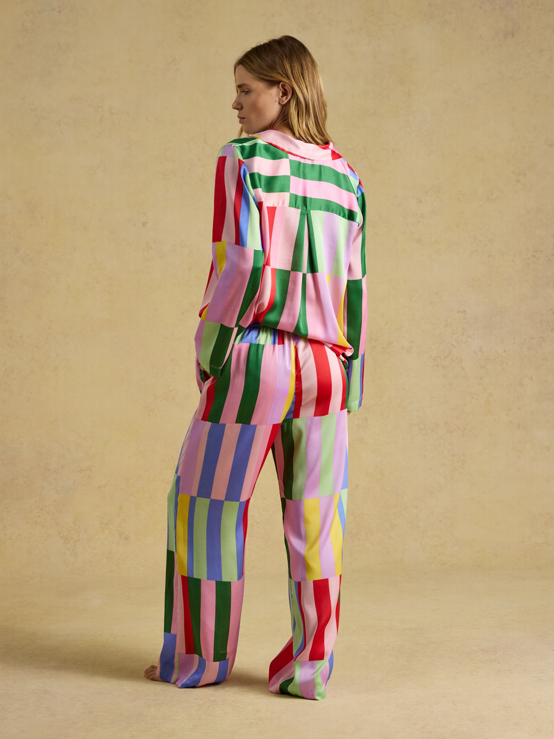 Bonnie Multi Stripe Satin Long Sleeve Pyjama Set - Image 2 of 7 Bonnie Multi Stripe Satin Long Sleeve Pyjama Set - Image 2 of 7