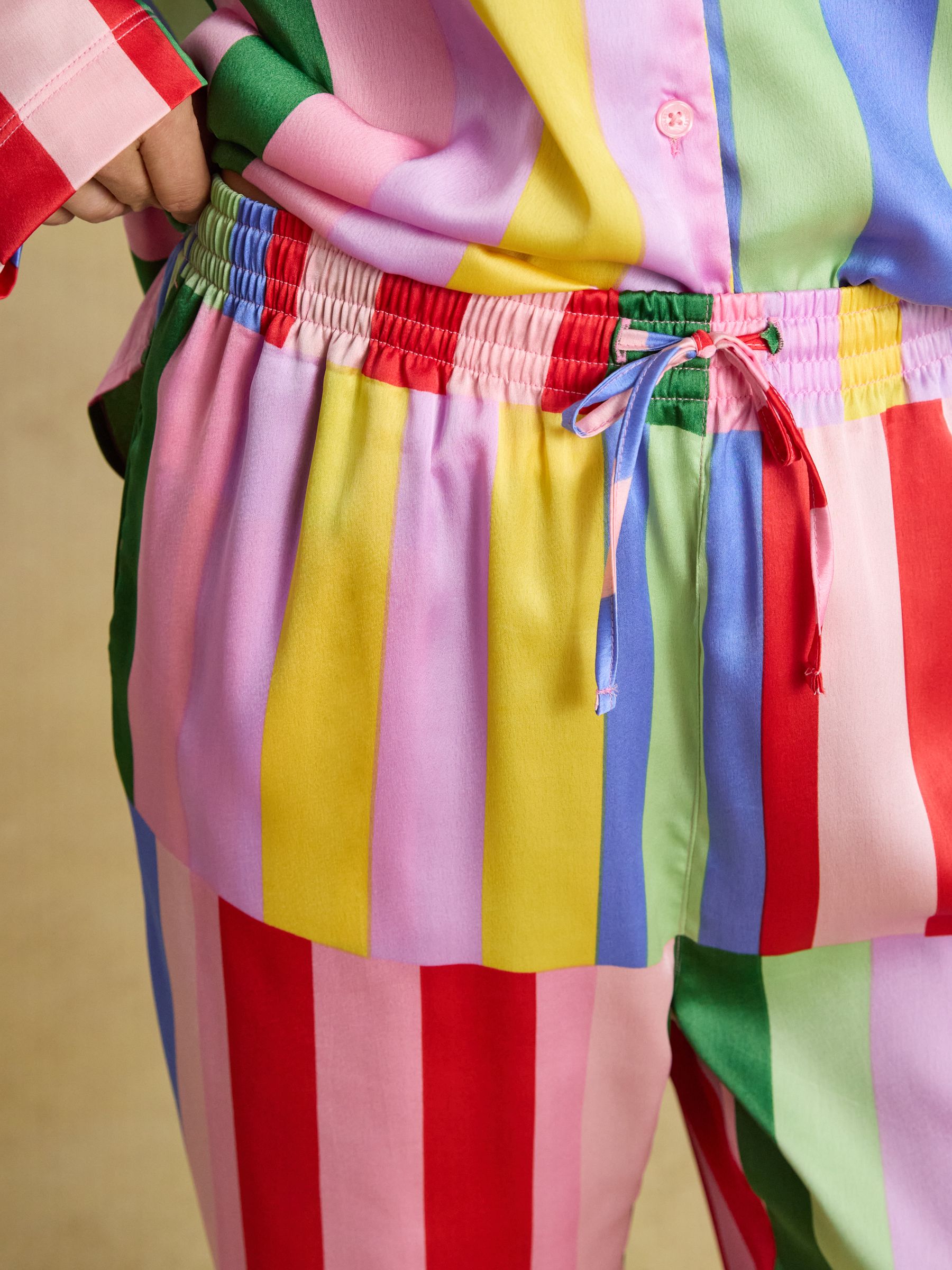 Bonnie Multi Stripe Satin Long Sleeve Pyjama Set - Image 4 of 7