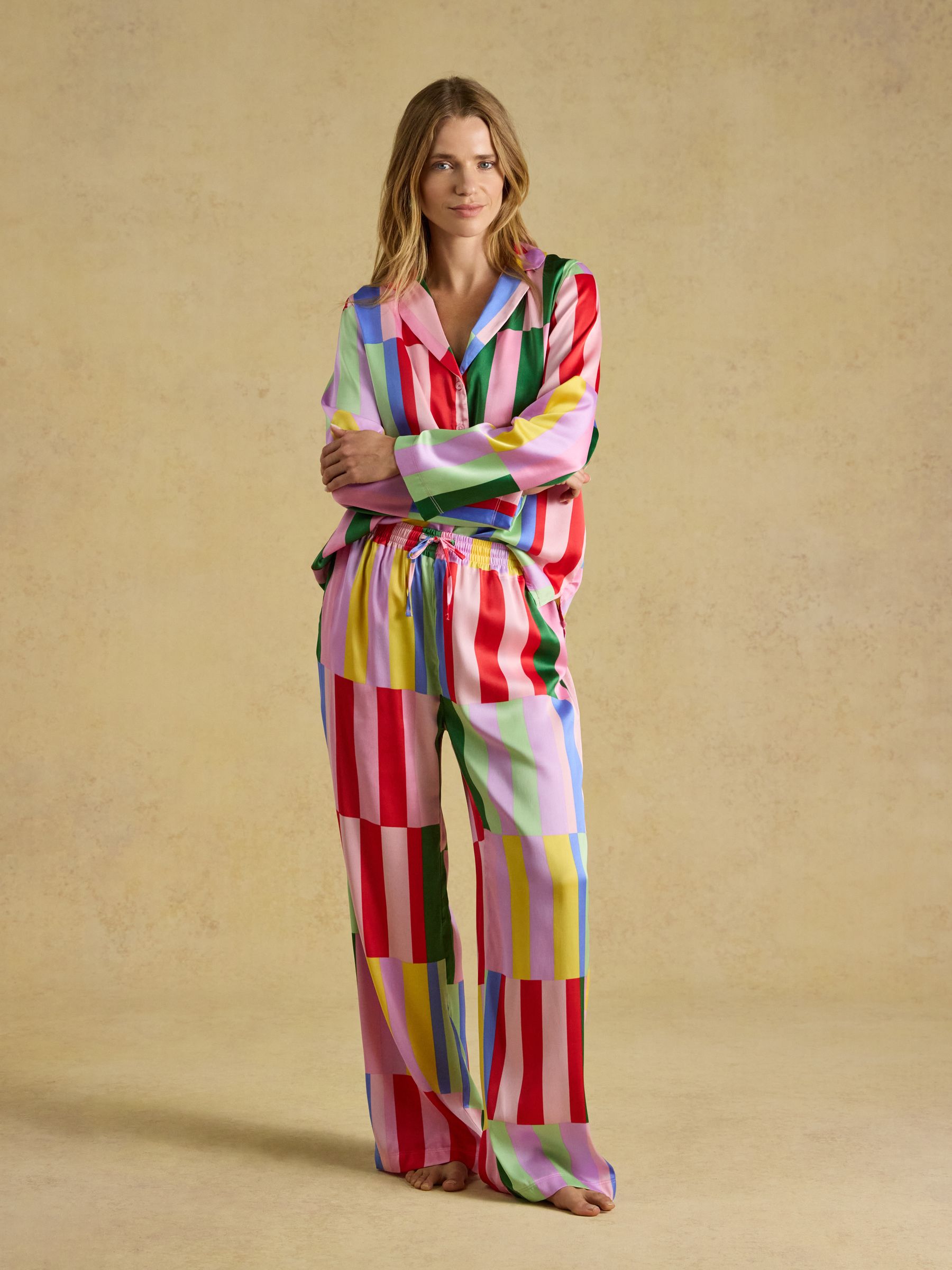 Bonnie Multi Stripe Satin Long Sleeve Pyjama Set - Image 5 of 7