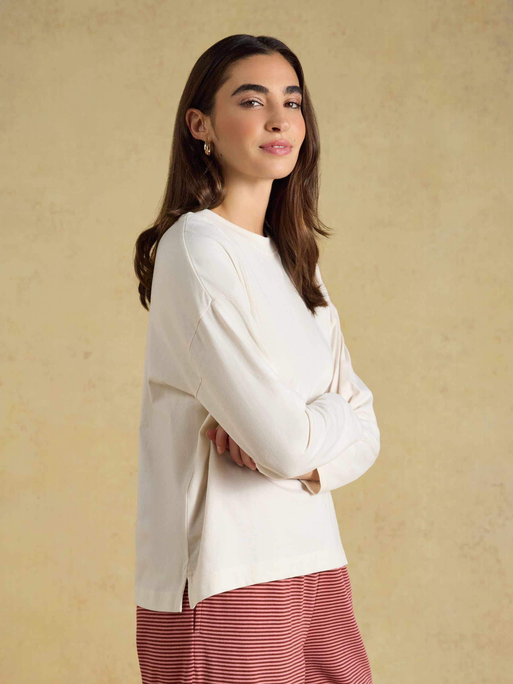 Cream Cotton Long Sleeve Pyjama Top - Image 1 of 7