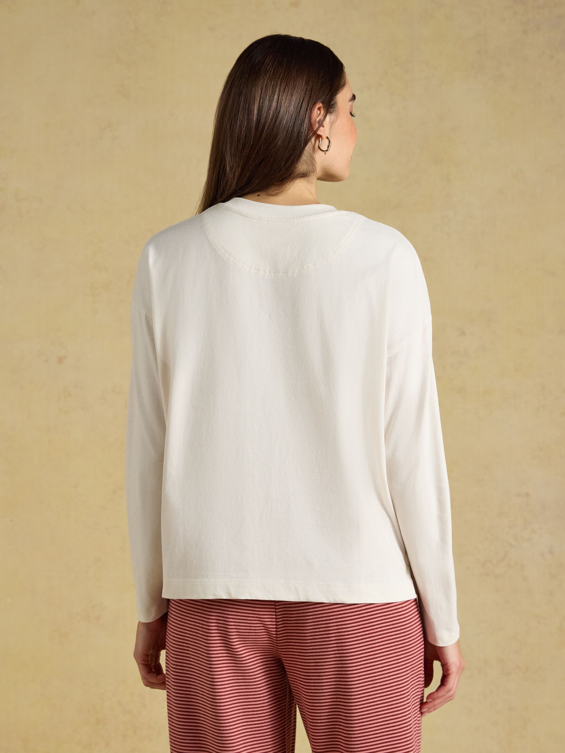 Cream Cotton Long Sleeve Pyjama Top - Image 2 of 7