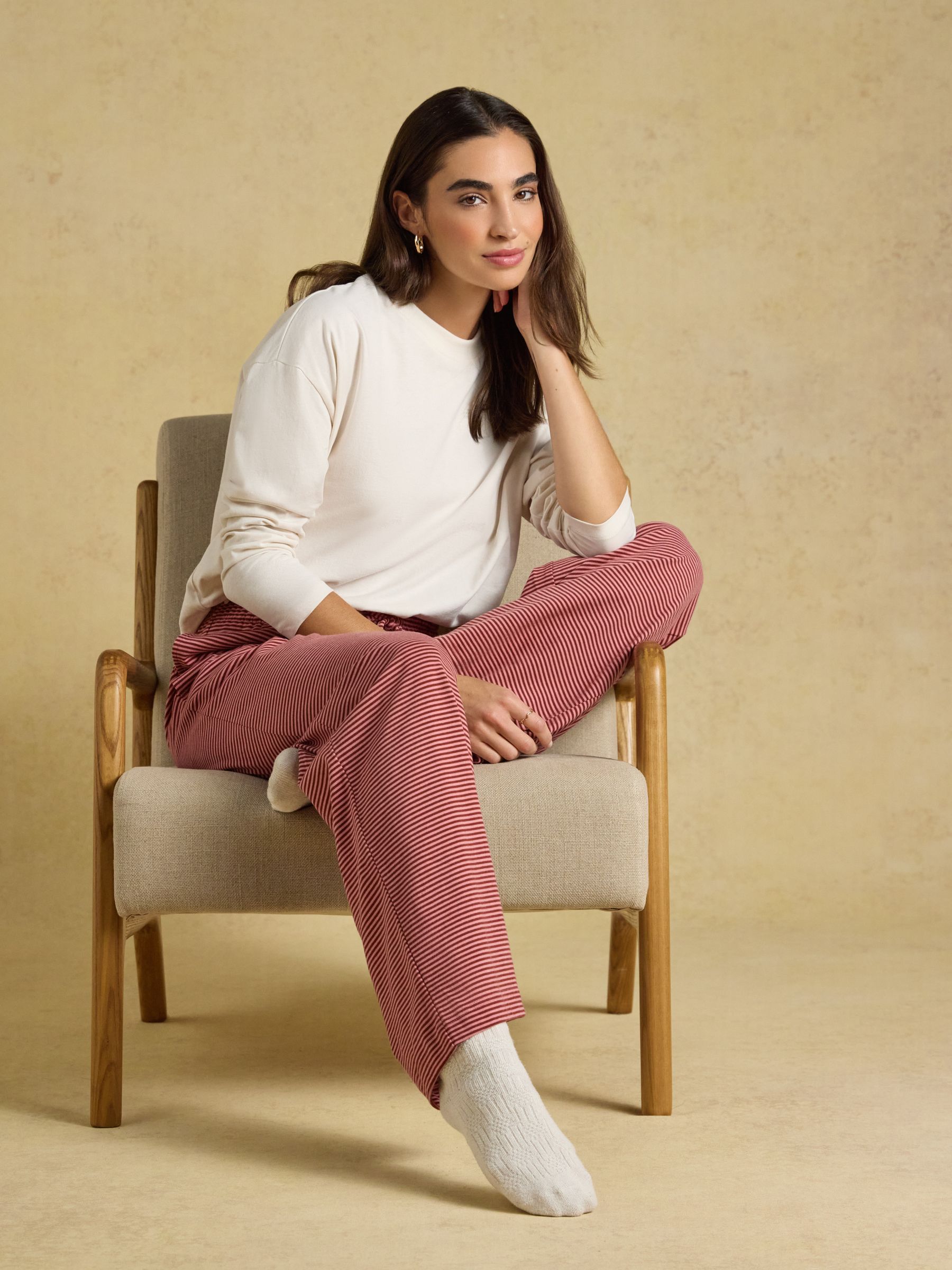 Cream Cotton Long Sleeve Pyjama Top - Image 3 of 7