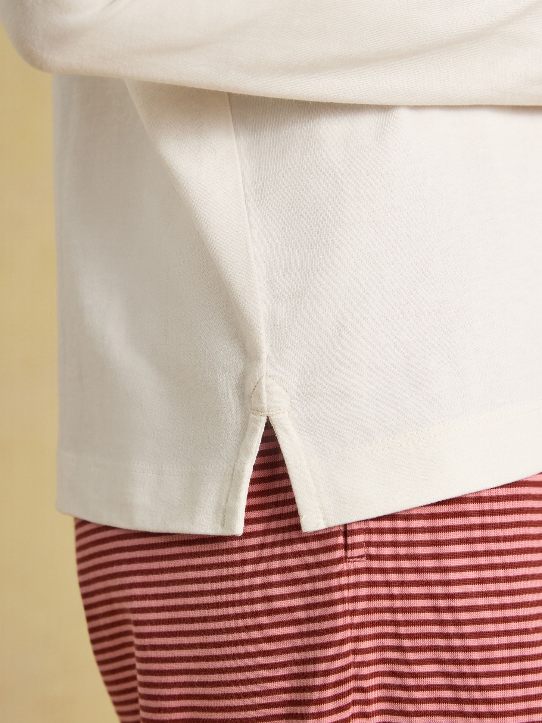 Cream Cotton Long Sleeve Pyjama Top - Image 6 of 7