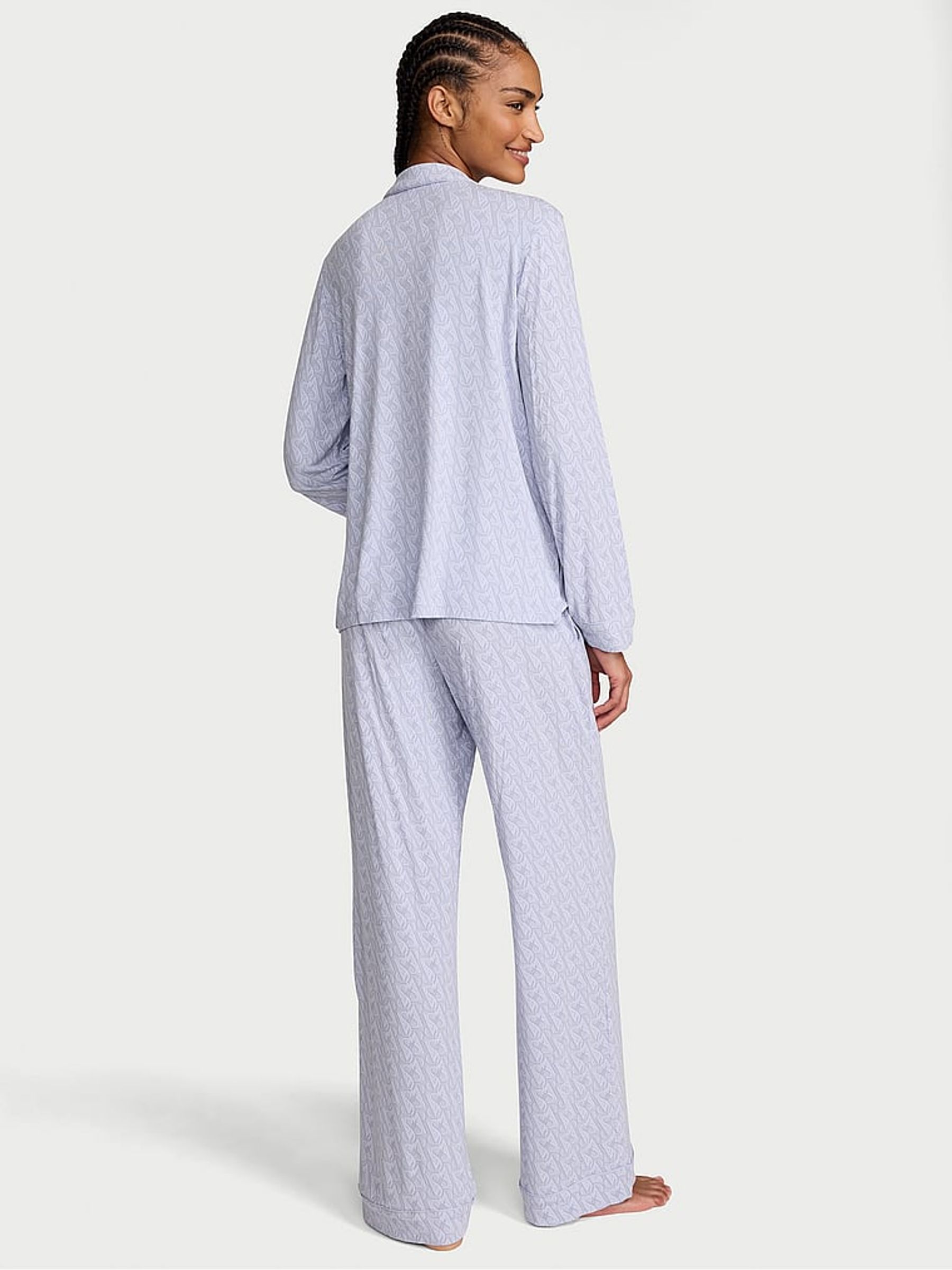 Lavender Purple VS Lockup Modal Long Pyjama Set - Image 2 of 2