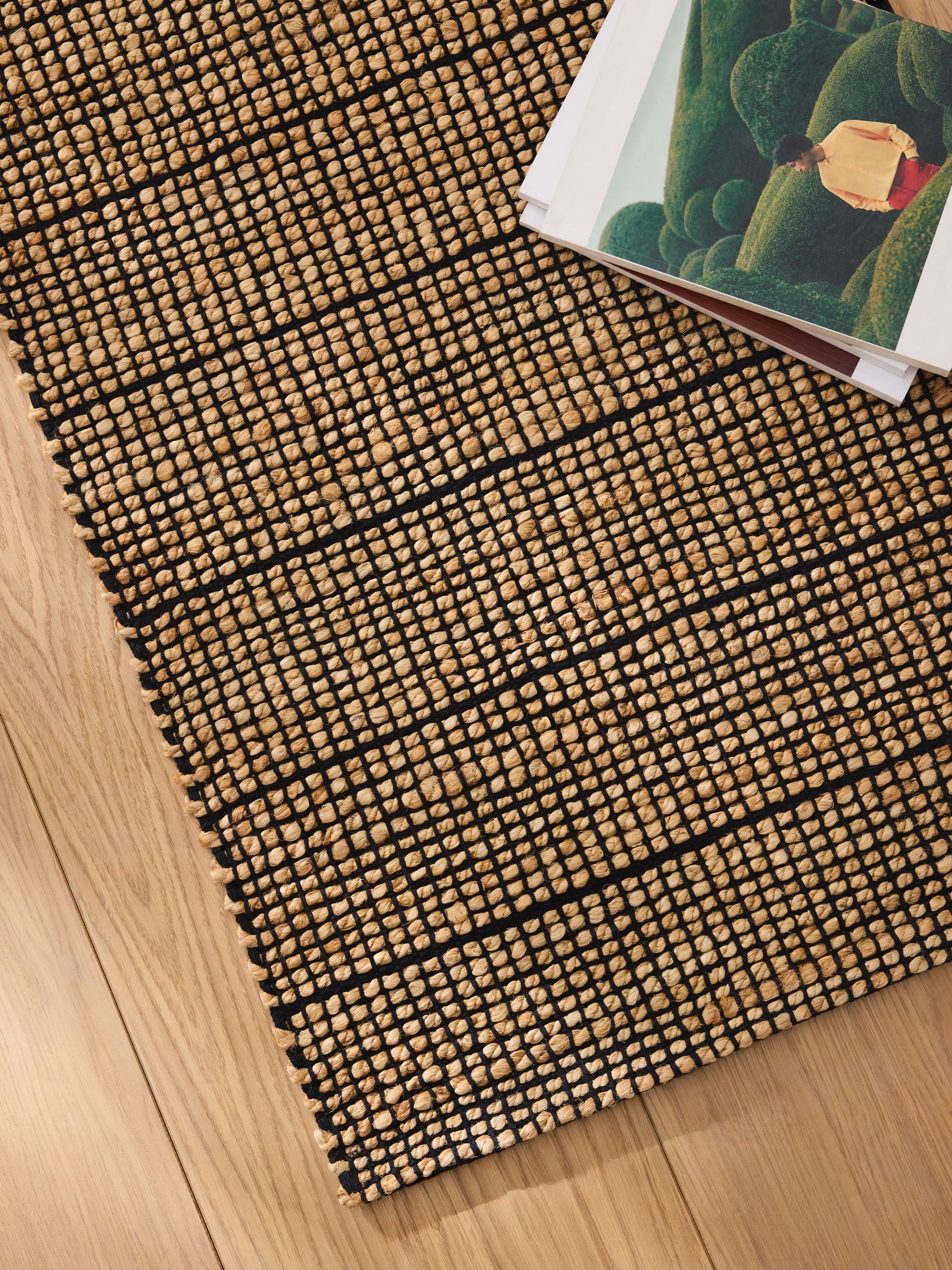 Hurley Woven Jute Runner in Black - Image 2 of 5