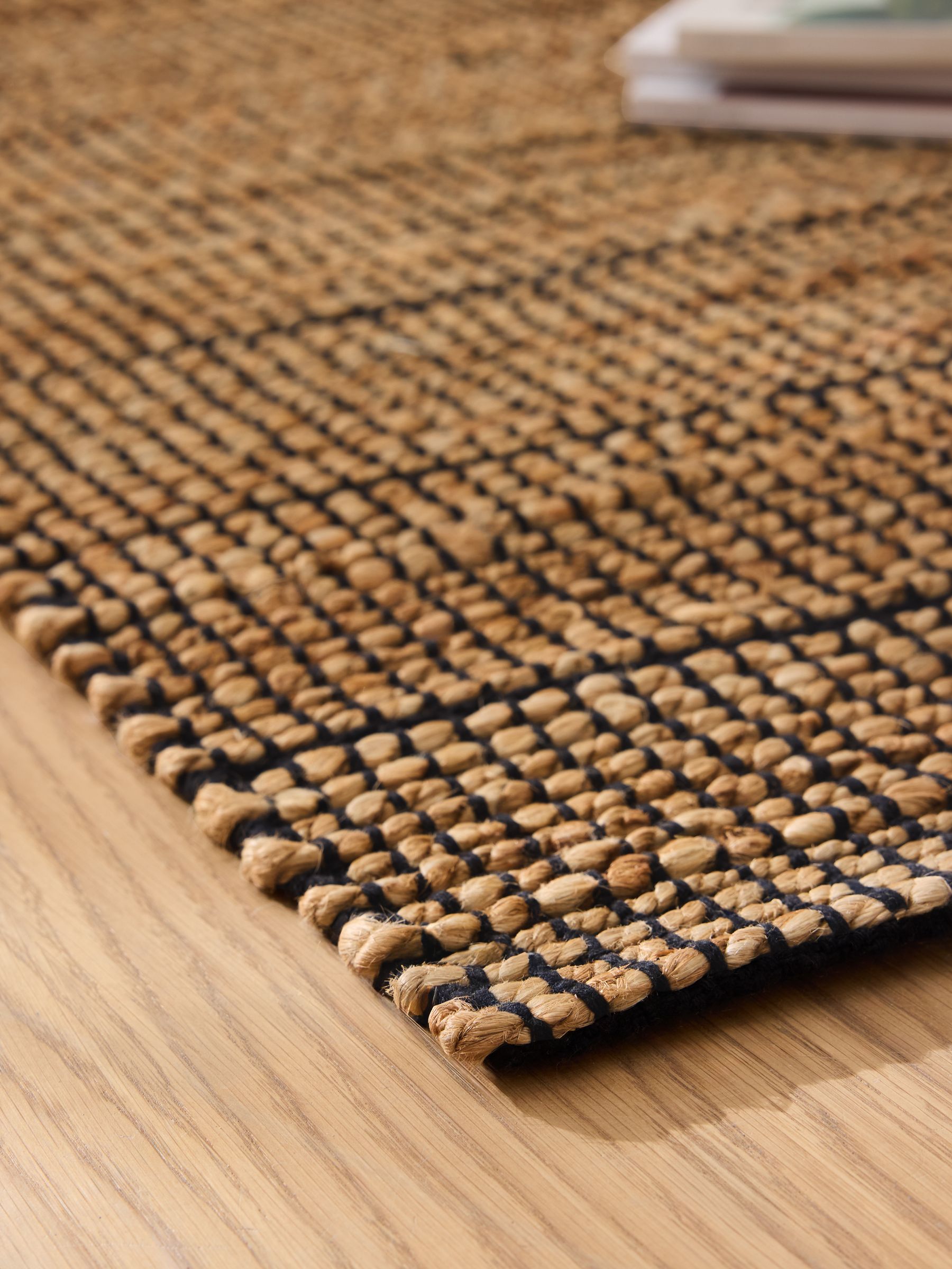 Hurley Woven Jute Runner in Black - Image 3 of 5