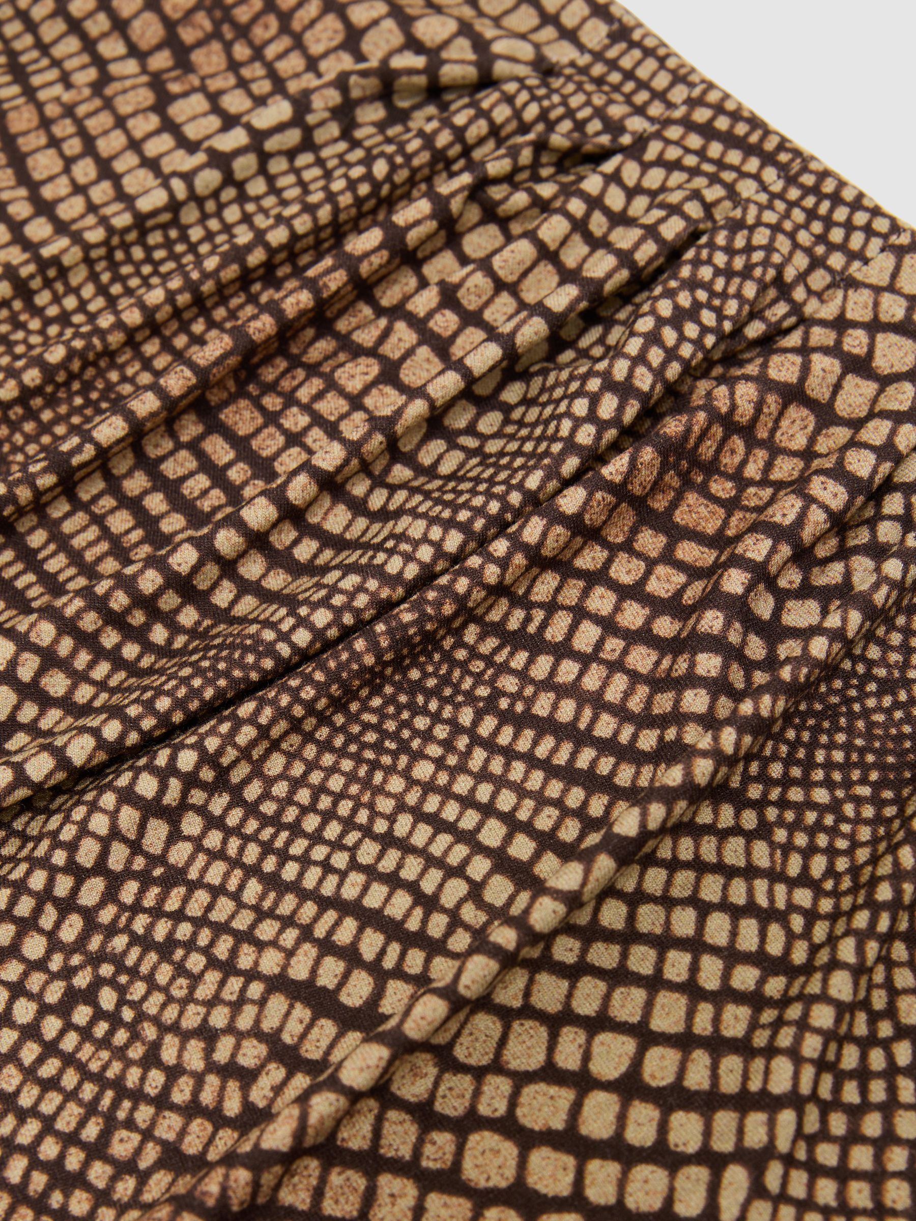 Snake-Print Jersey Racer Midi Dress in Brown - Image 6 of 6
