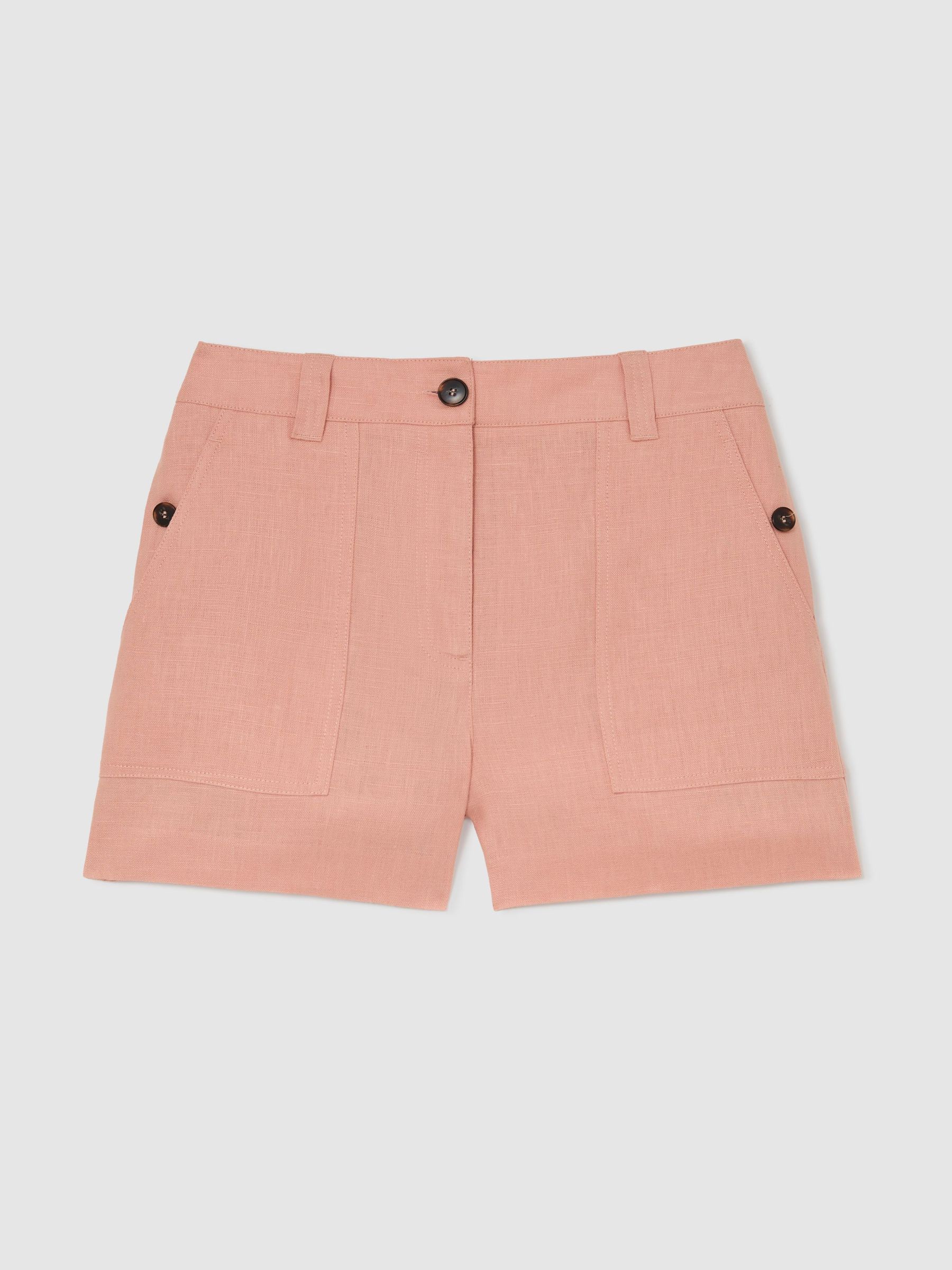 Linen Chambray Shorts in Rose Pink - image 1