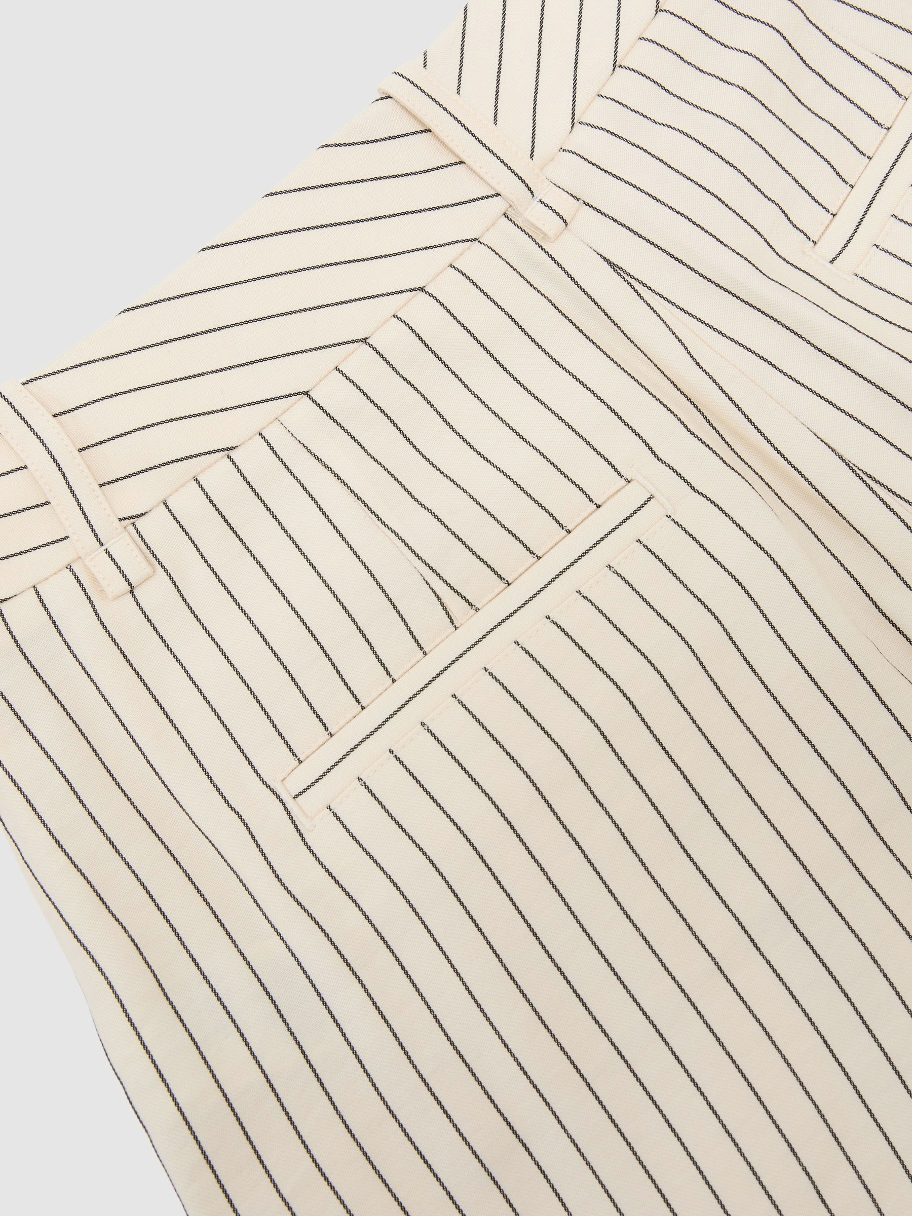 Pinstripe Tailored Shorts in Cream/Black - image 3