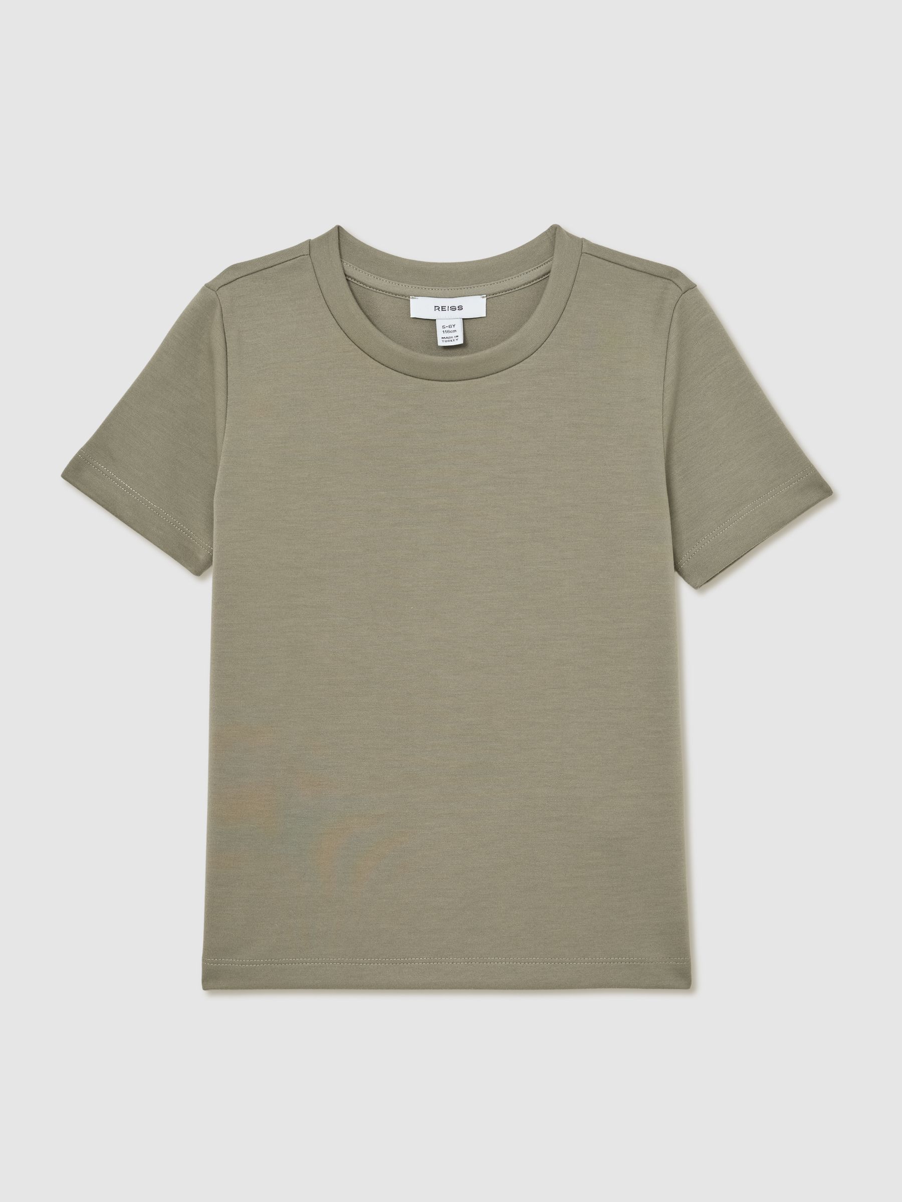 3-9 yrs Premium Interlock Crew-Neck T-Shirt in Sage - Image 2 of 6