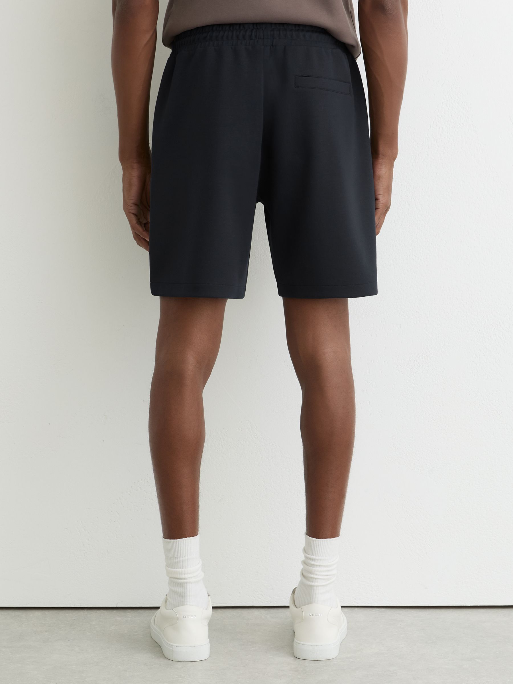 Premium Interlock Drawstring Shorts in Navy - Image 5 of 6