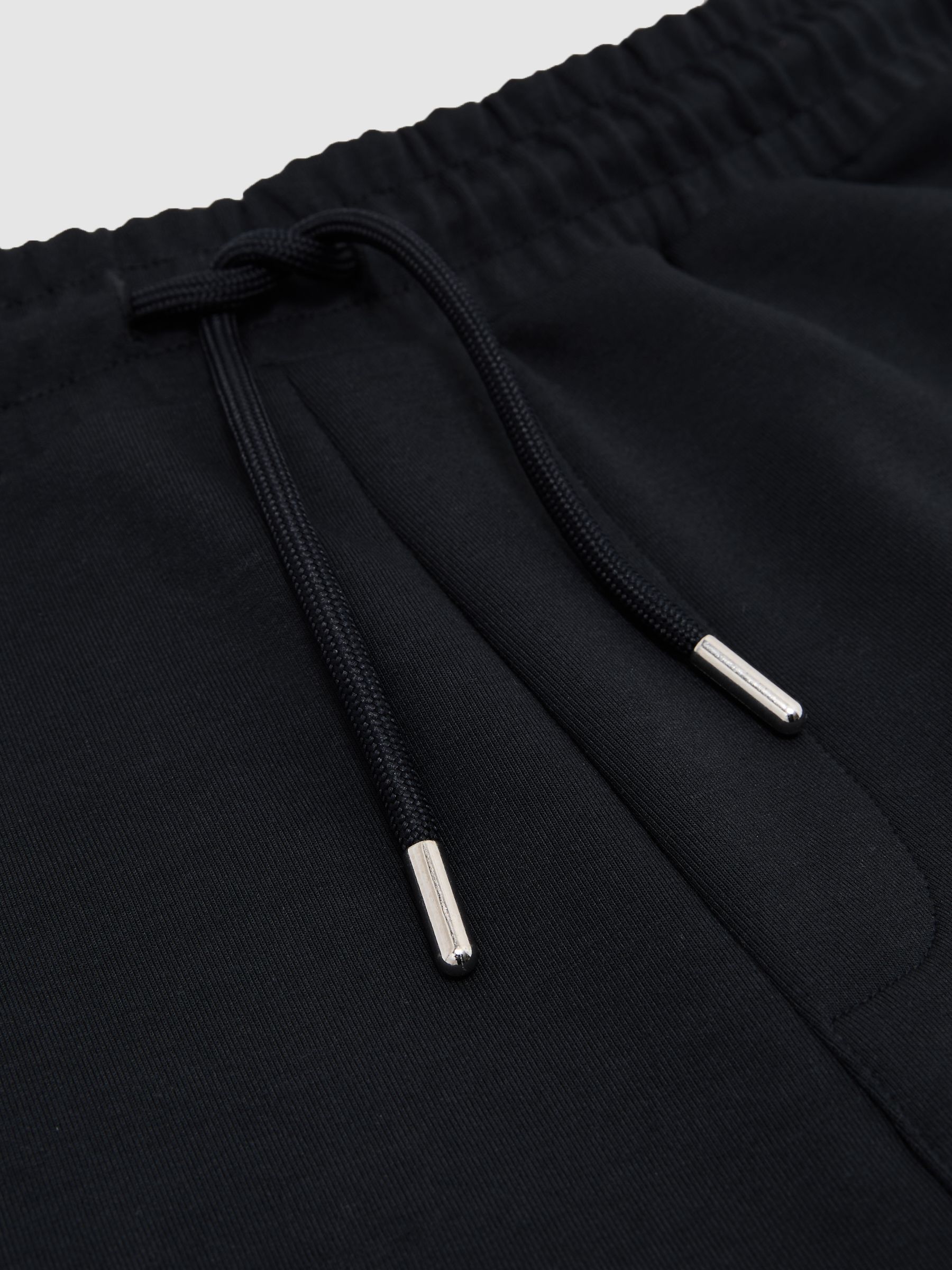 Premium Interlock Drawstring Shorts in Navy - Image 6 of 6