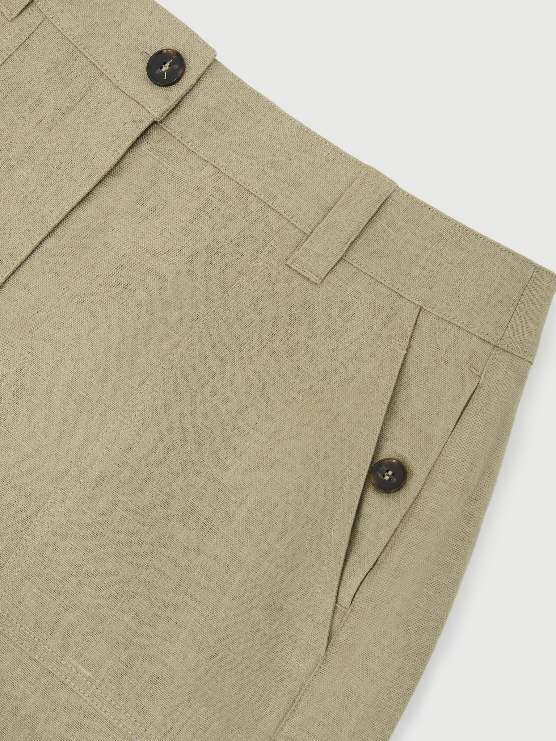 Linen Chambray Shorts in Sage Green - image 3