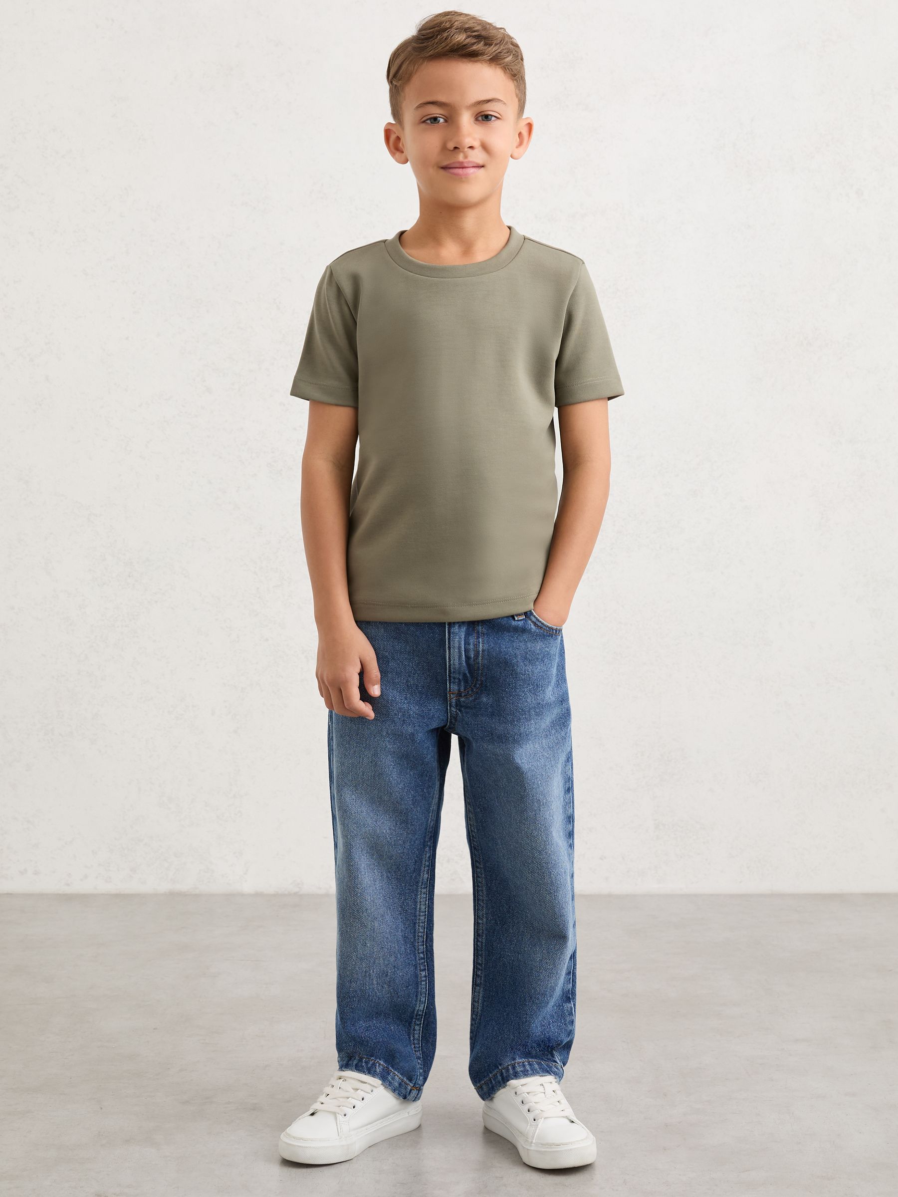 9-13 Jahre Premium Interlock Rundhals-T-Shirt in Salbei - Bild 5 von 6