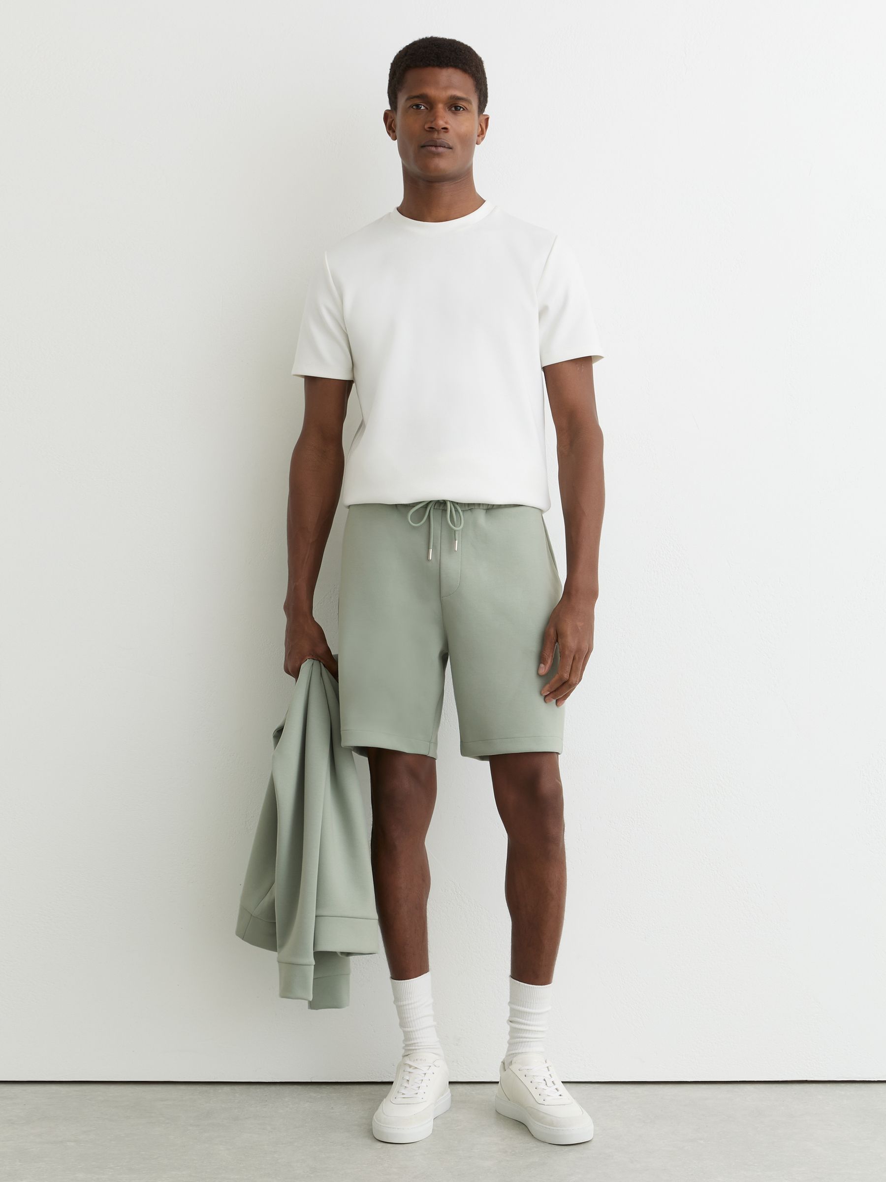 Premium Interlock Drawstring Shorts in Mint Green - Image 1 of 6