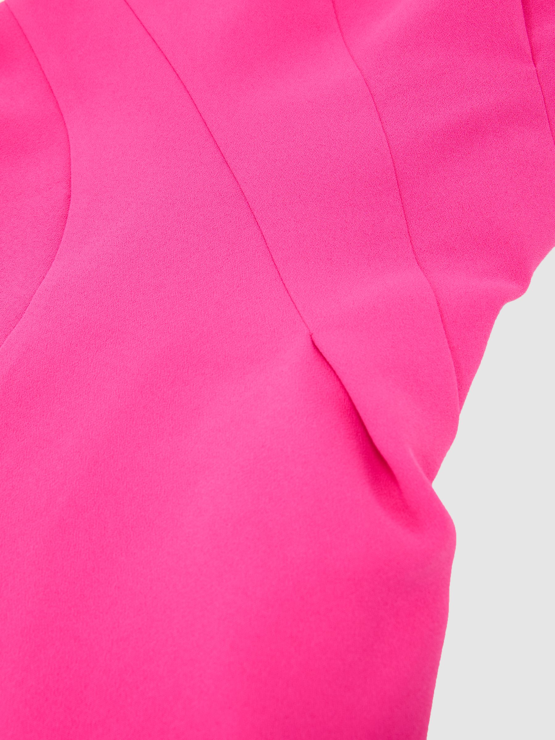 Strapless Drape-Detail Structured Top in Bright Pink - image 3