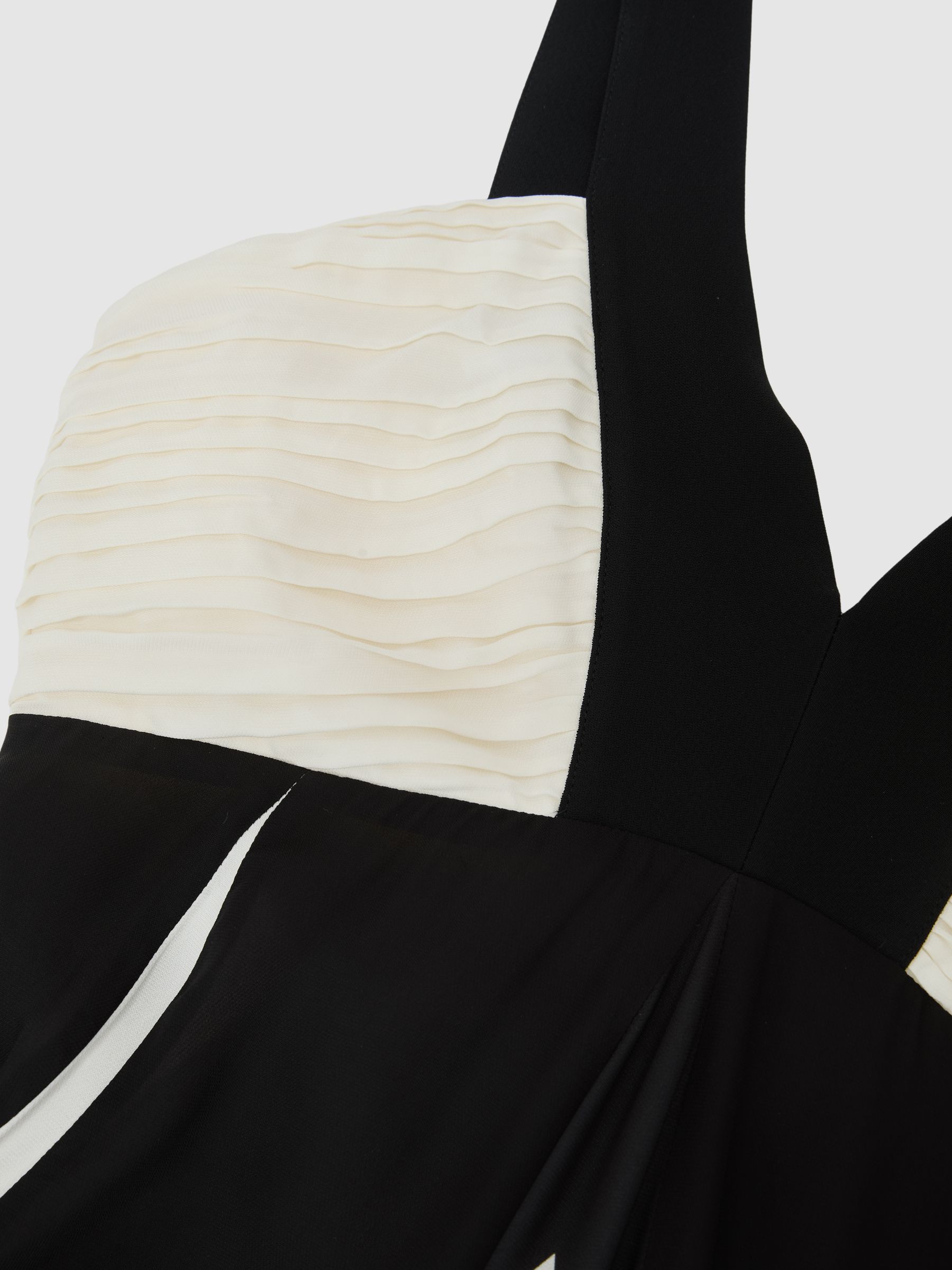 Empire-Line Printed Maxi Dress in Black/Ivory - image 3