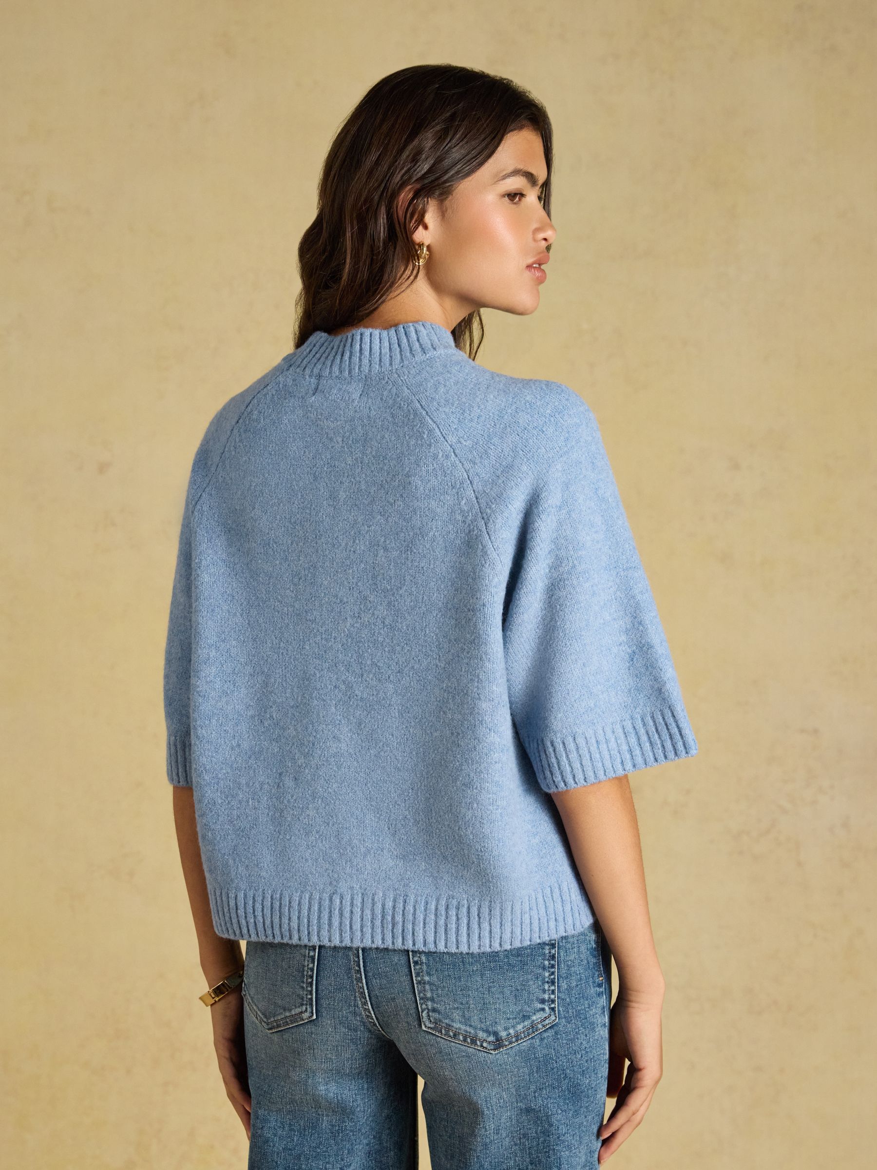 Short Sleeve Jumper Light Blue Crew Neck Knitted Jumper - Image 2 of 9