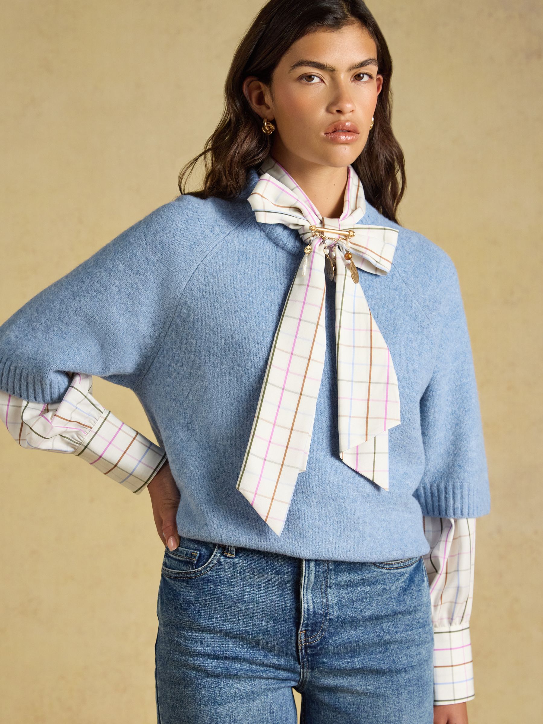 Short Sleeve Jumper Light Blue Crew Neck Knitted Jumper - Image 8 of 9