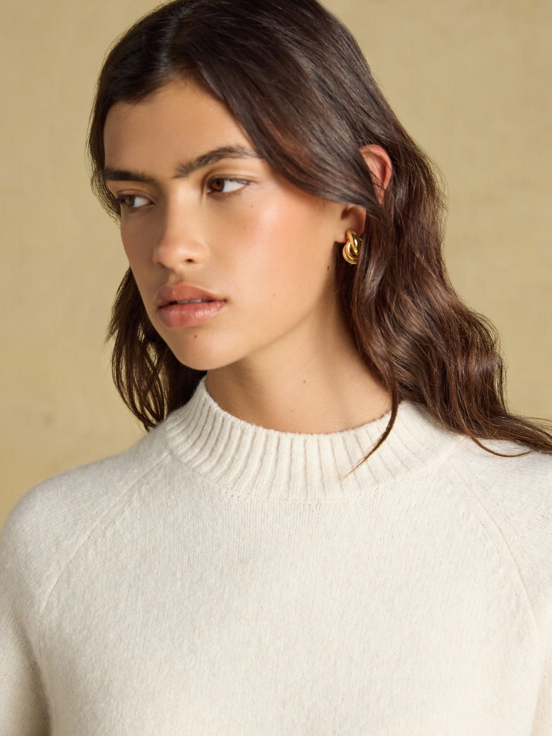 Short Sleeve Jumper Cream Crew Neck Knitted Jumper - Image 4 of 7