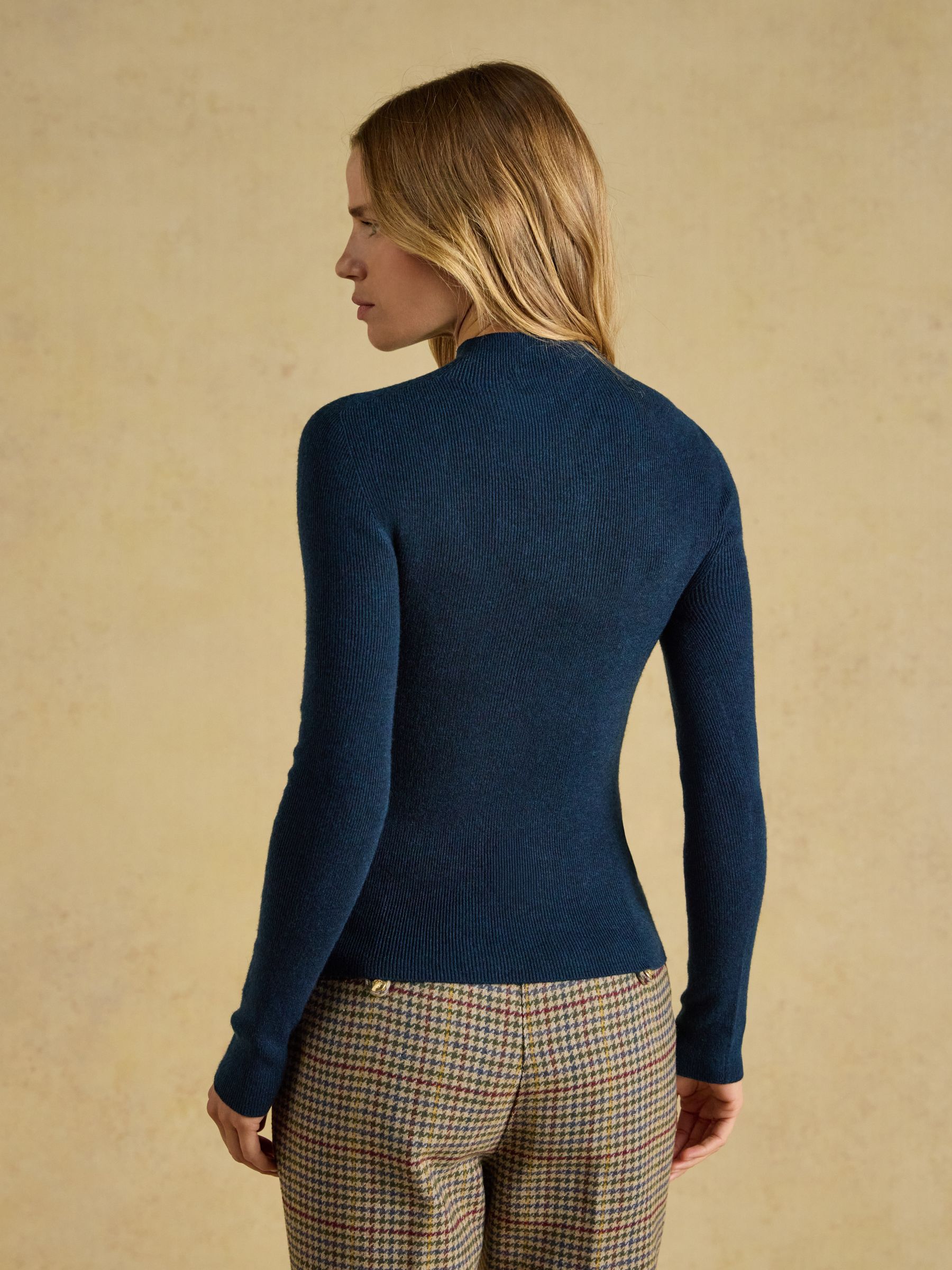 Seamless Petrol Blue Knitted Long Sleeve Slim Fit Top - Image 2 of 7