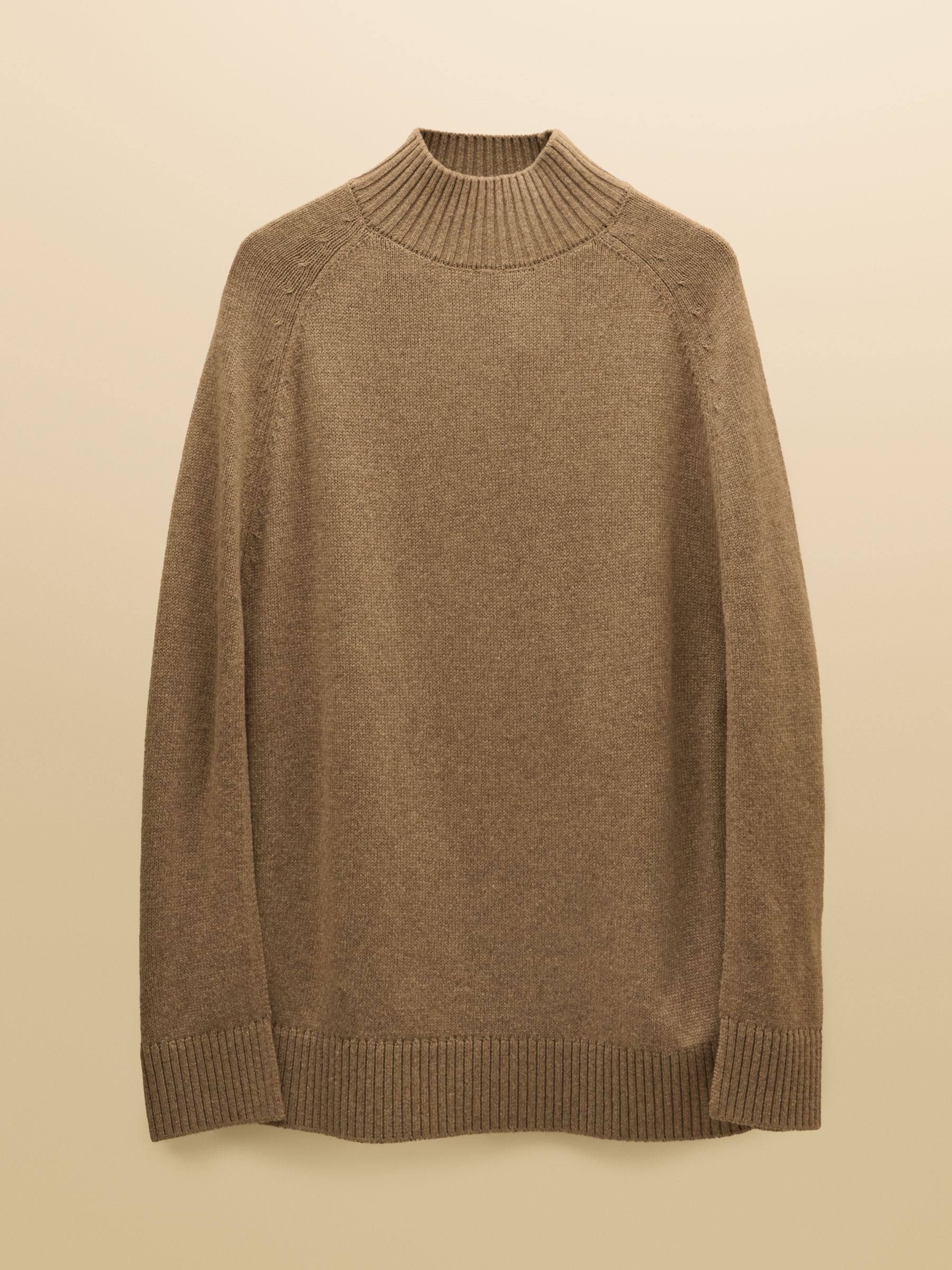 Joules Tan Brown Horse Wool Blend High Neck Knitted Cape - Image 7 of 7