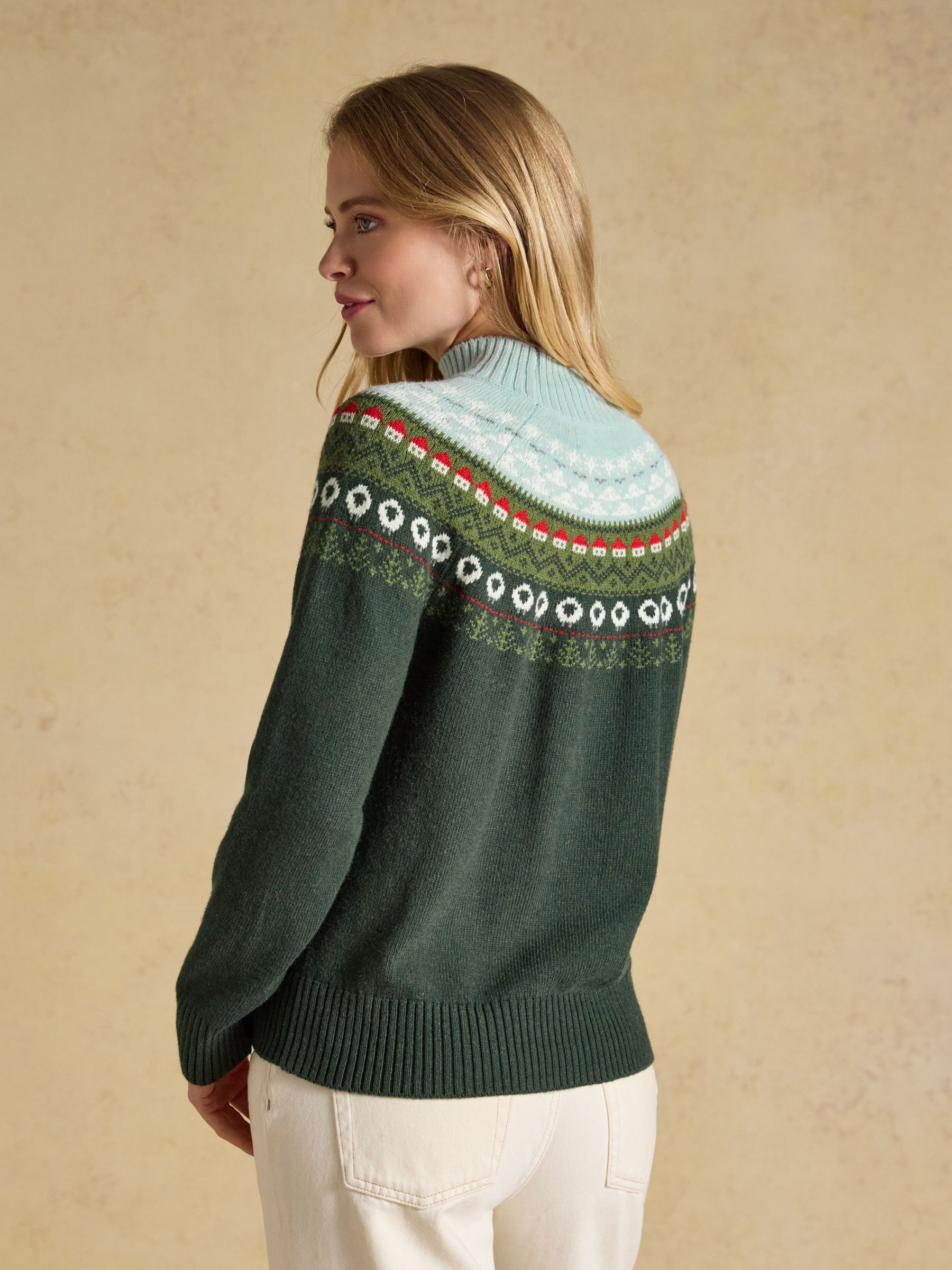 Green Landscape Pattern Cotton Blend Knitted Jumper - Image 2 of 7 Green Landscape Pattern Cotton Blend Knitted Jumper - Image 2 of 7