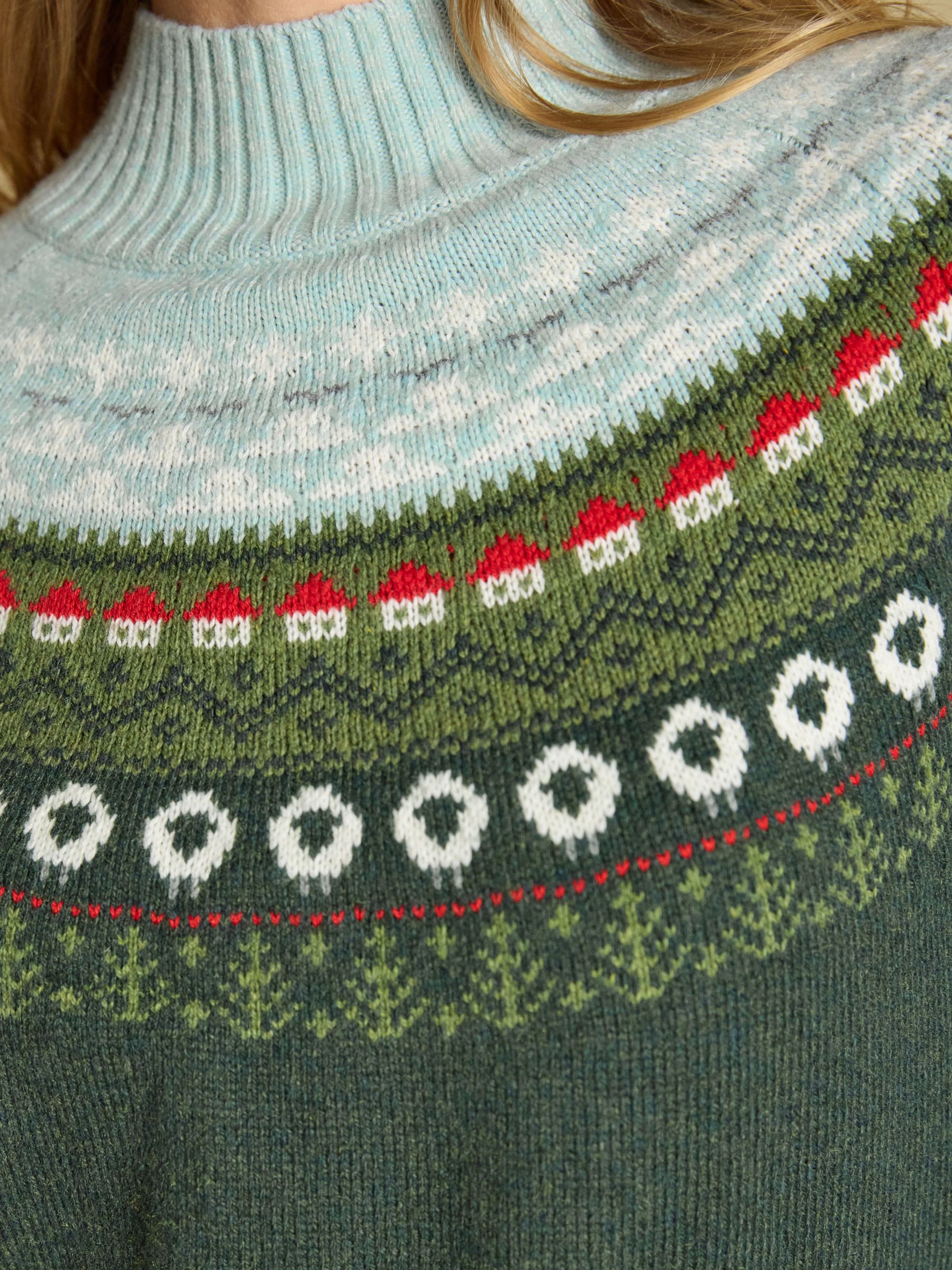 Green Landscape Pattern Cotton Blend Knitted Jumper - Image 6 of 7
