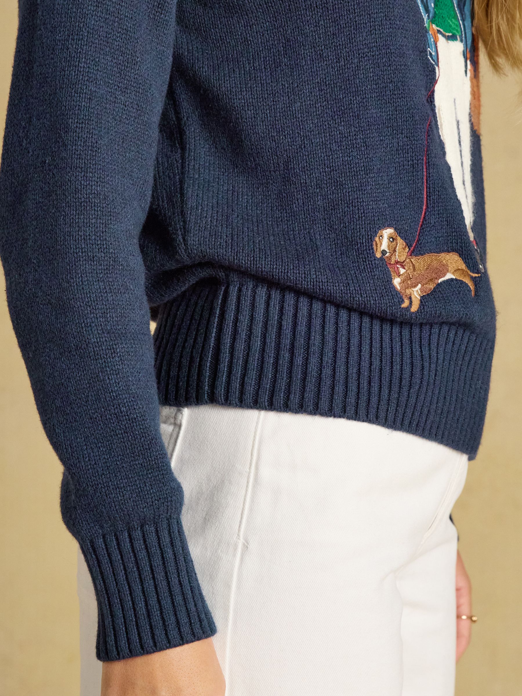 Jonty Fox Navy Cotton Blend Crew Neck Knitted Jumper - Image 6 of 7