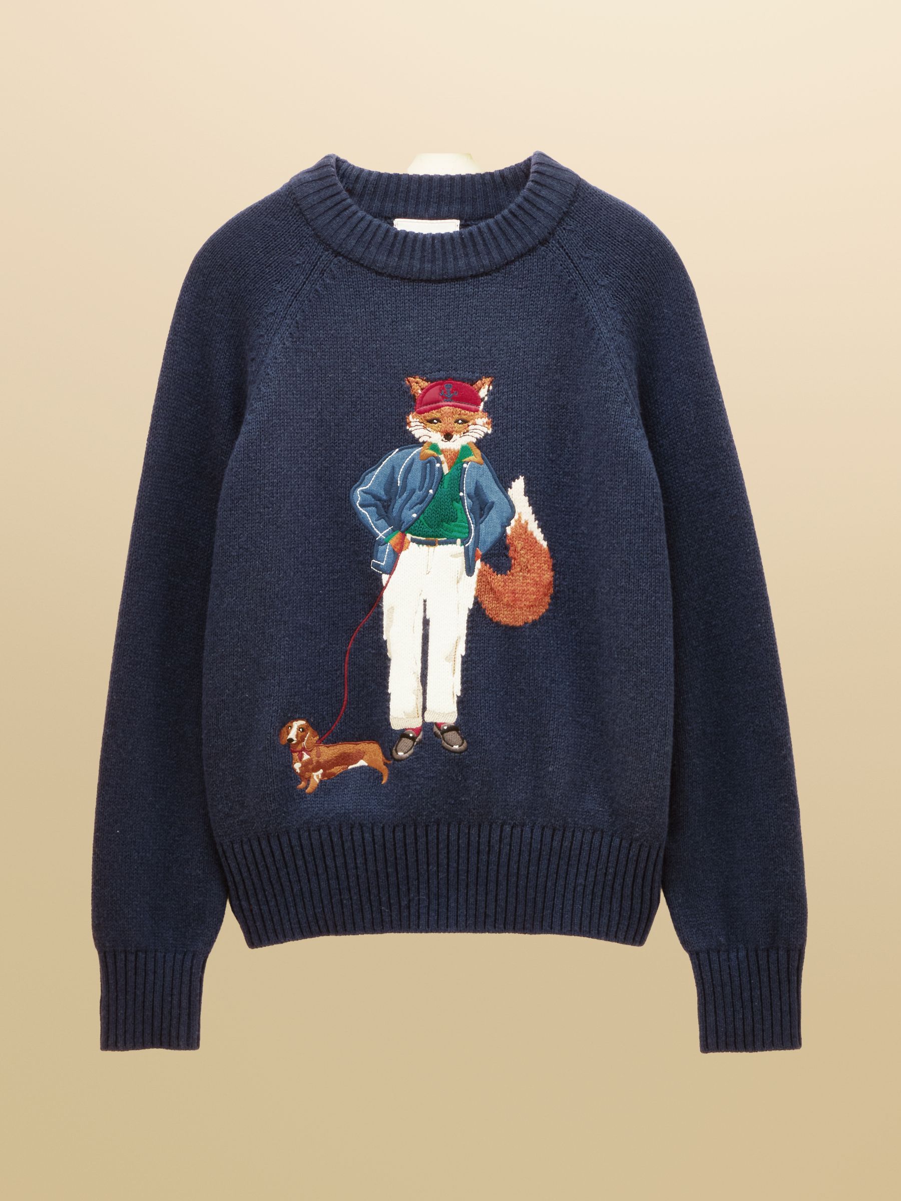 Jonty Fox Navy Cotton Blend Crew Neck Knitted Jumper - Image 7 of 7
