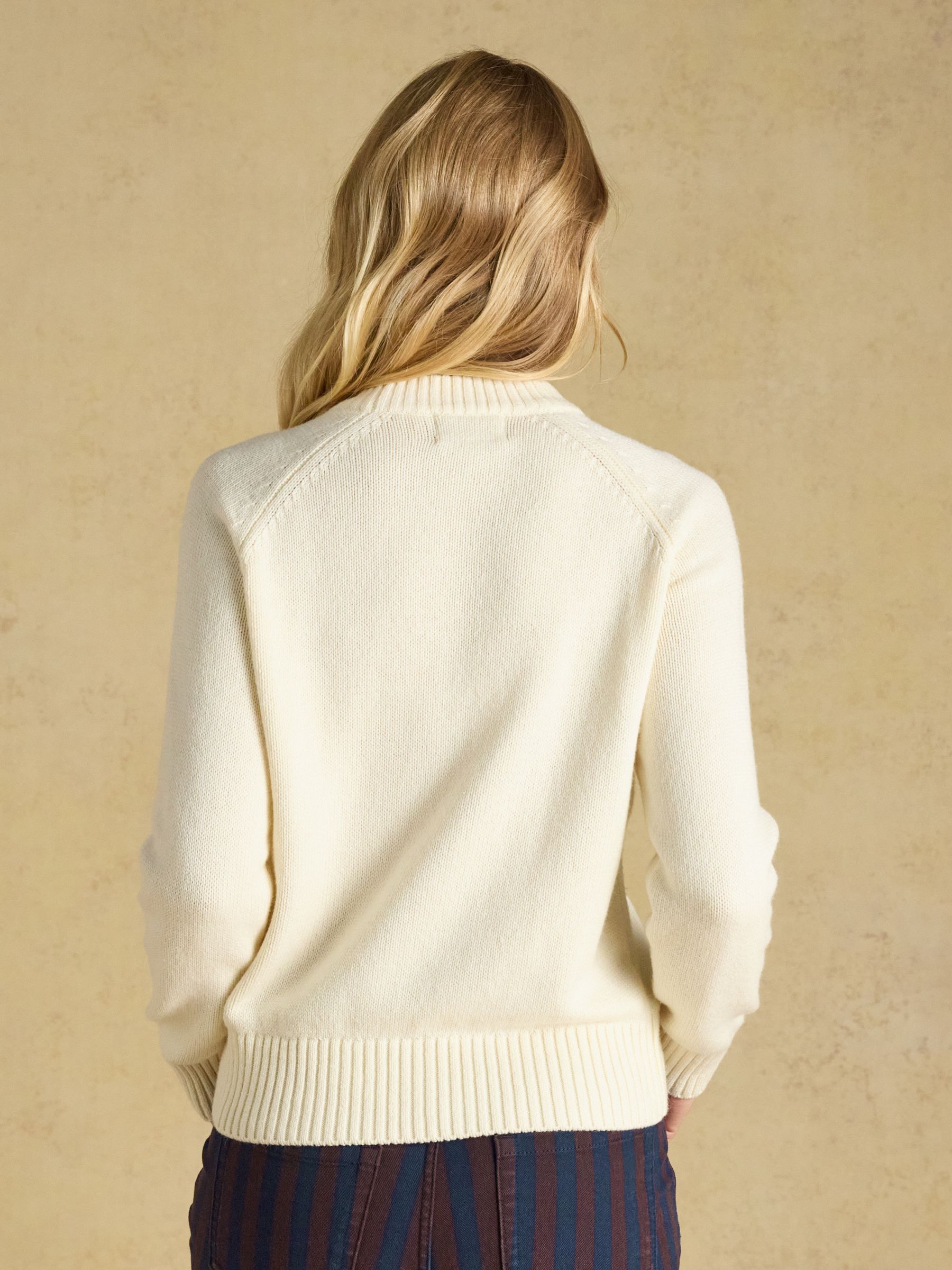 Jonty Fox Skiing Cream Cotton Blend Crew Neck Knitted Jumper - Image 2 of 7
