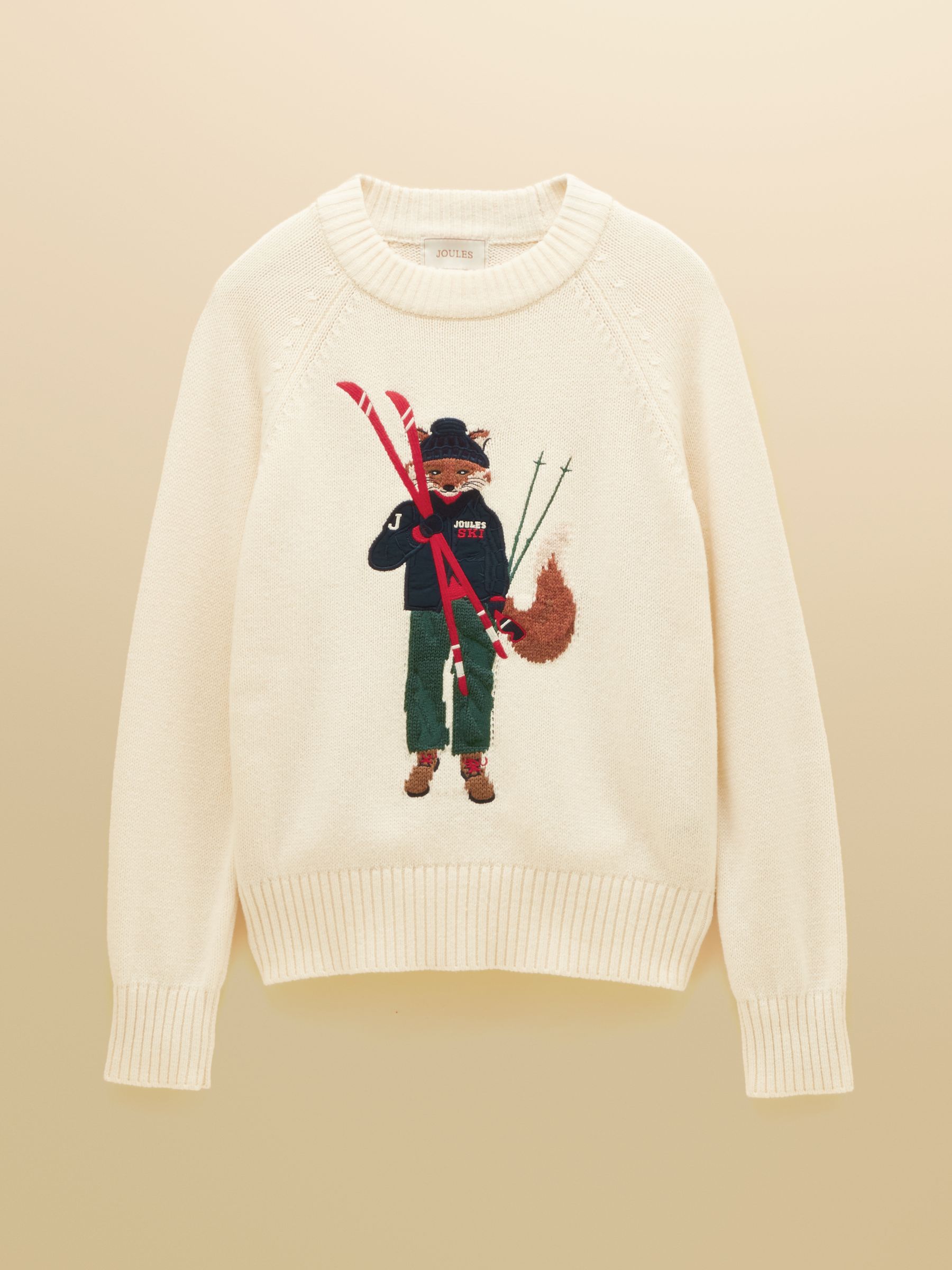 Jonty Fox Skiing Cream Cotton Blend Crew Neck Knitted Jumper - Image 7 of 7 Jonty Fox Skiing Cream Cotton Blend Crew Neck Knitted Jumper - Image 7 of 7