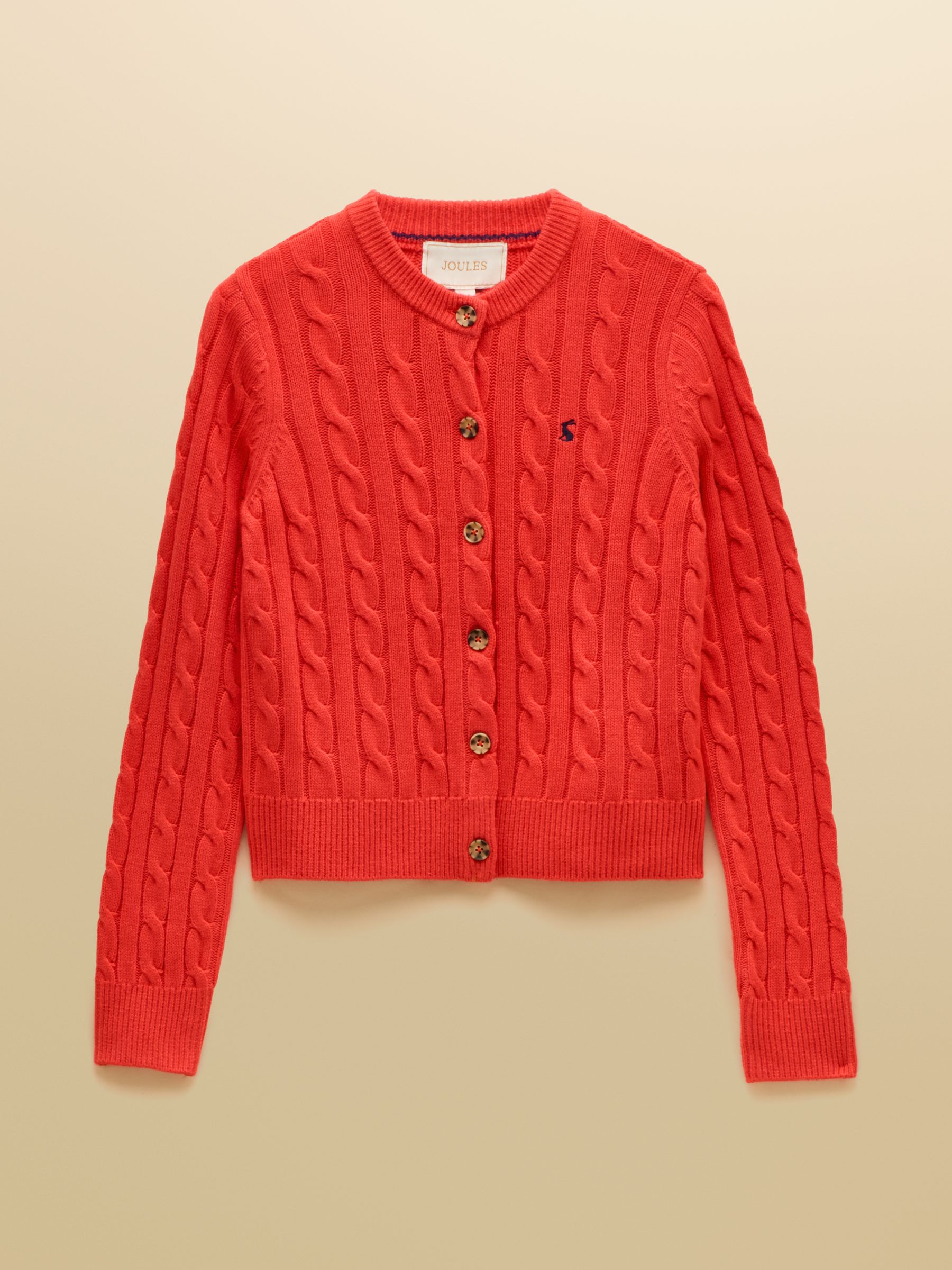 Red Cable Knit Button Up Cardigan - Image 9 of 9