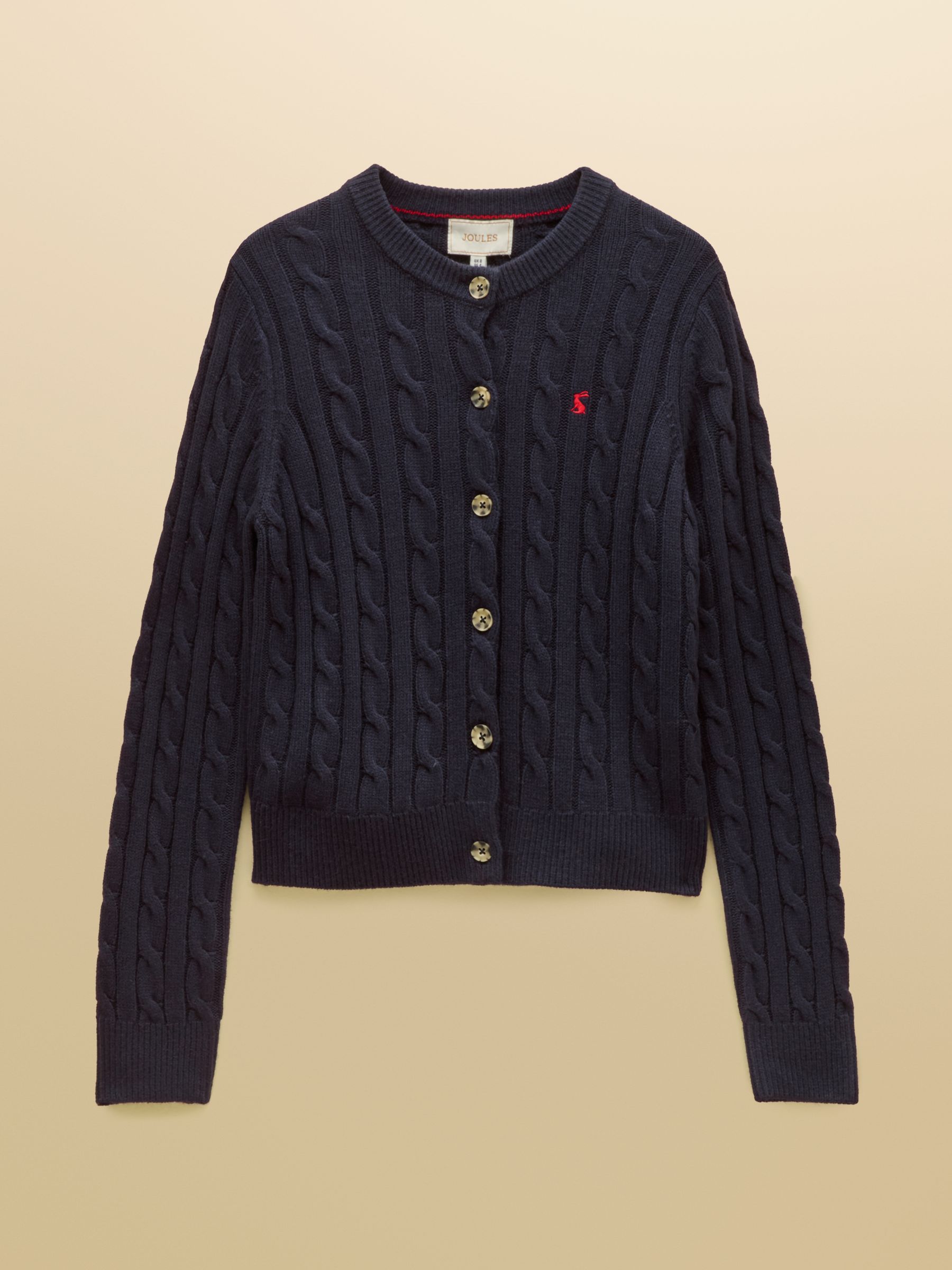 Navy Cable Knit Button Up Cardigan - Image 8 of 8