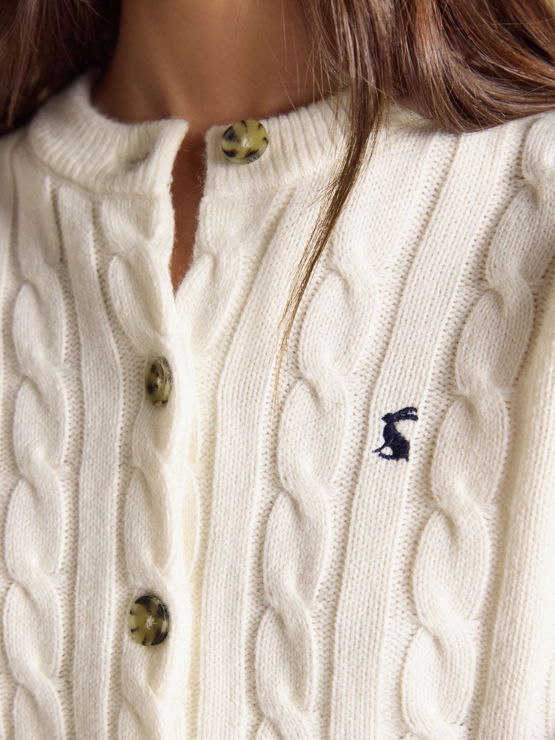 Cream Cable Knitted Button Up Cardigan - Image 3 of 6