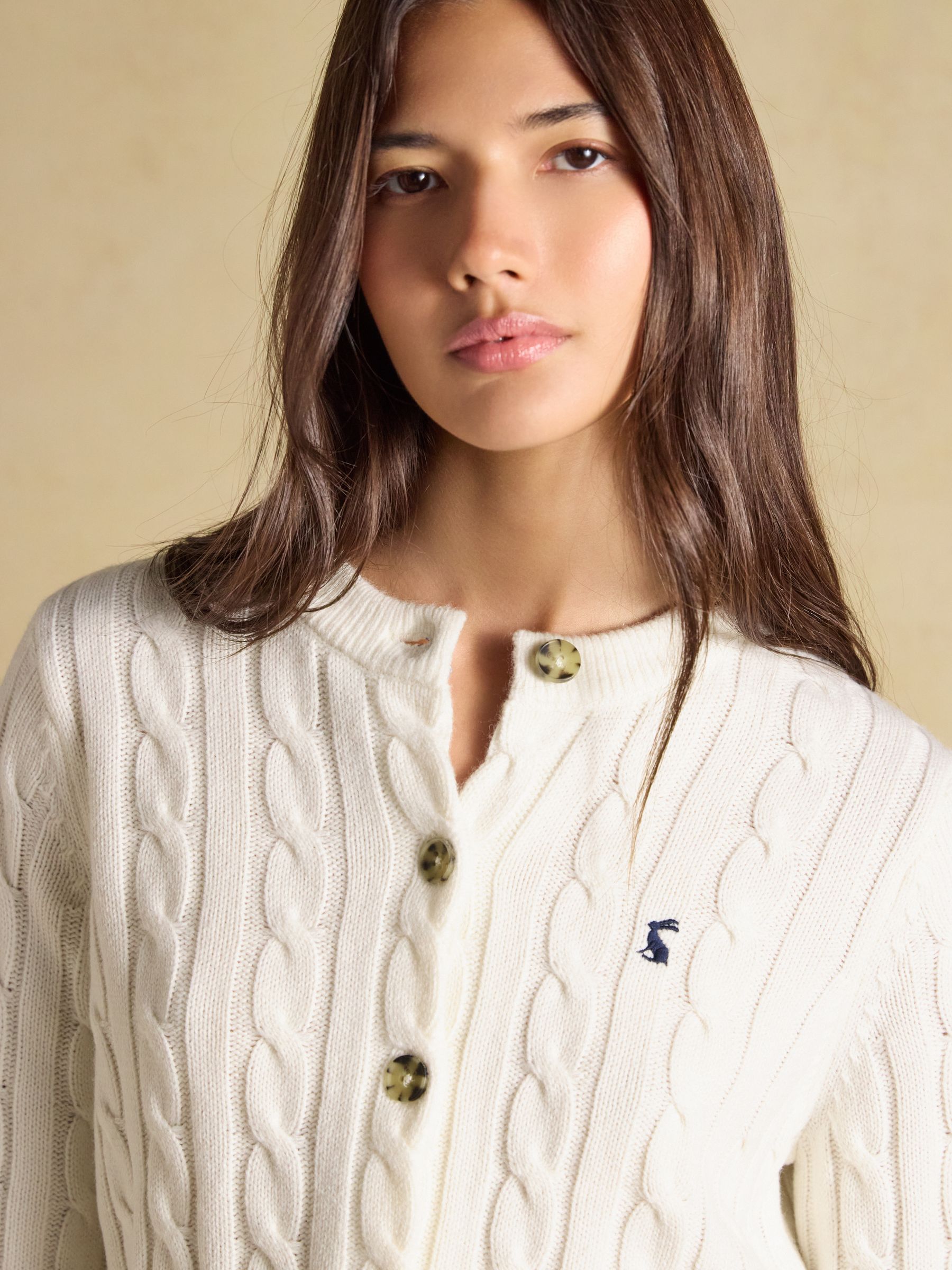Cream Cable Knitted Button Up Cardigan - Image 5 of 6