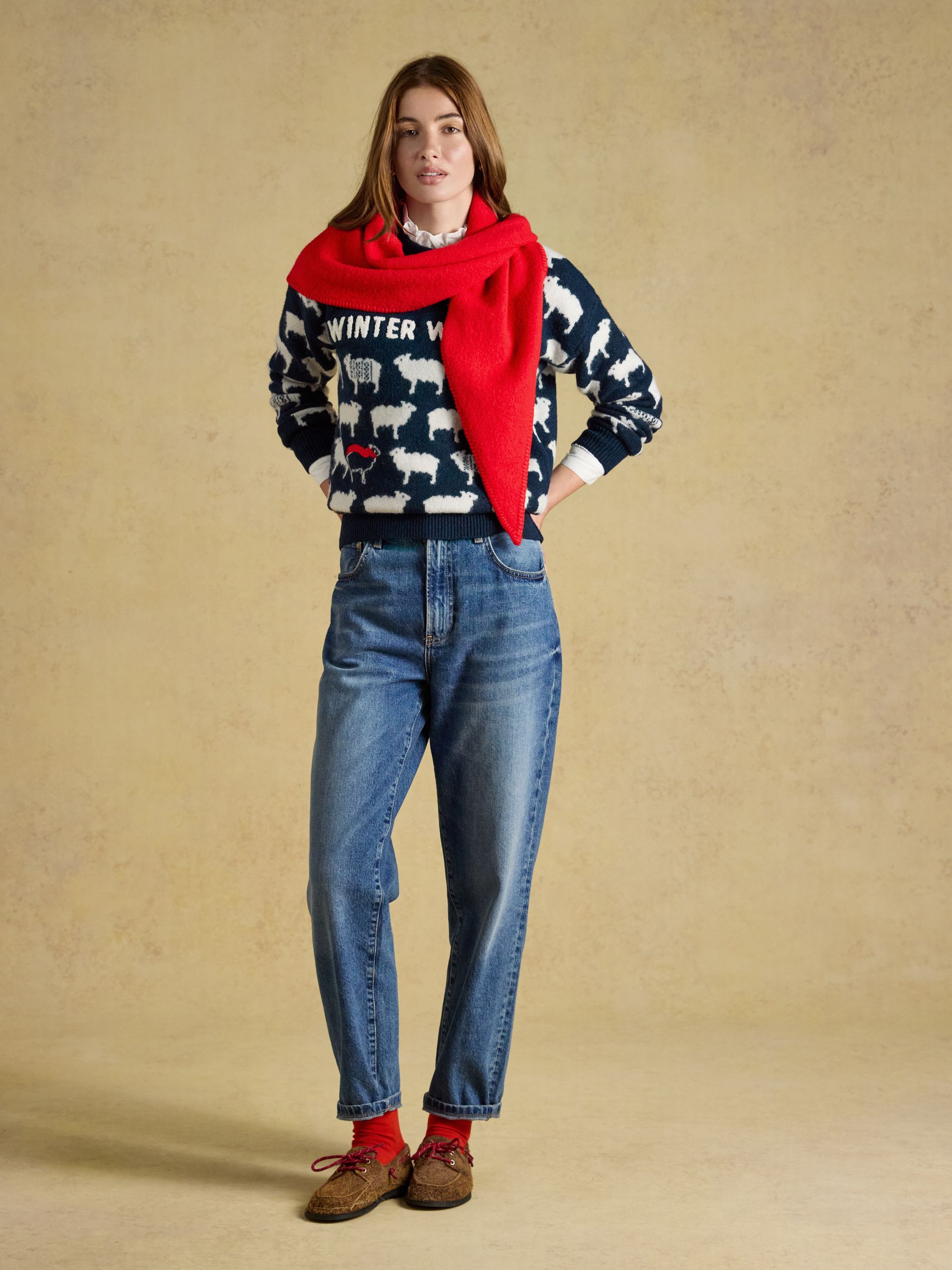Navy Sheep Icon Crew Neck Knitted Jumper - Image 3 of 7