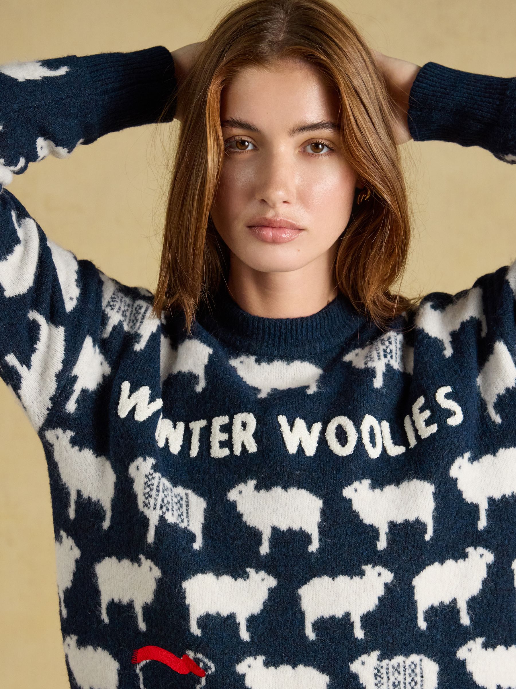 Navy Sheep Icon Crew Neck Knitted Jumper - Image 4 of 7