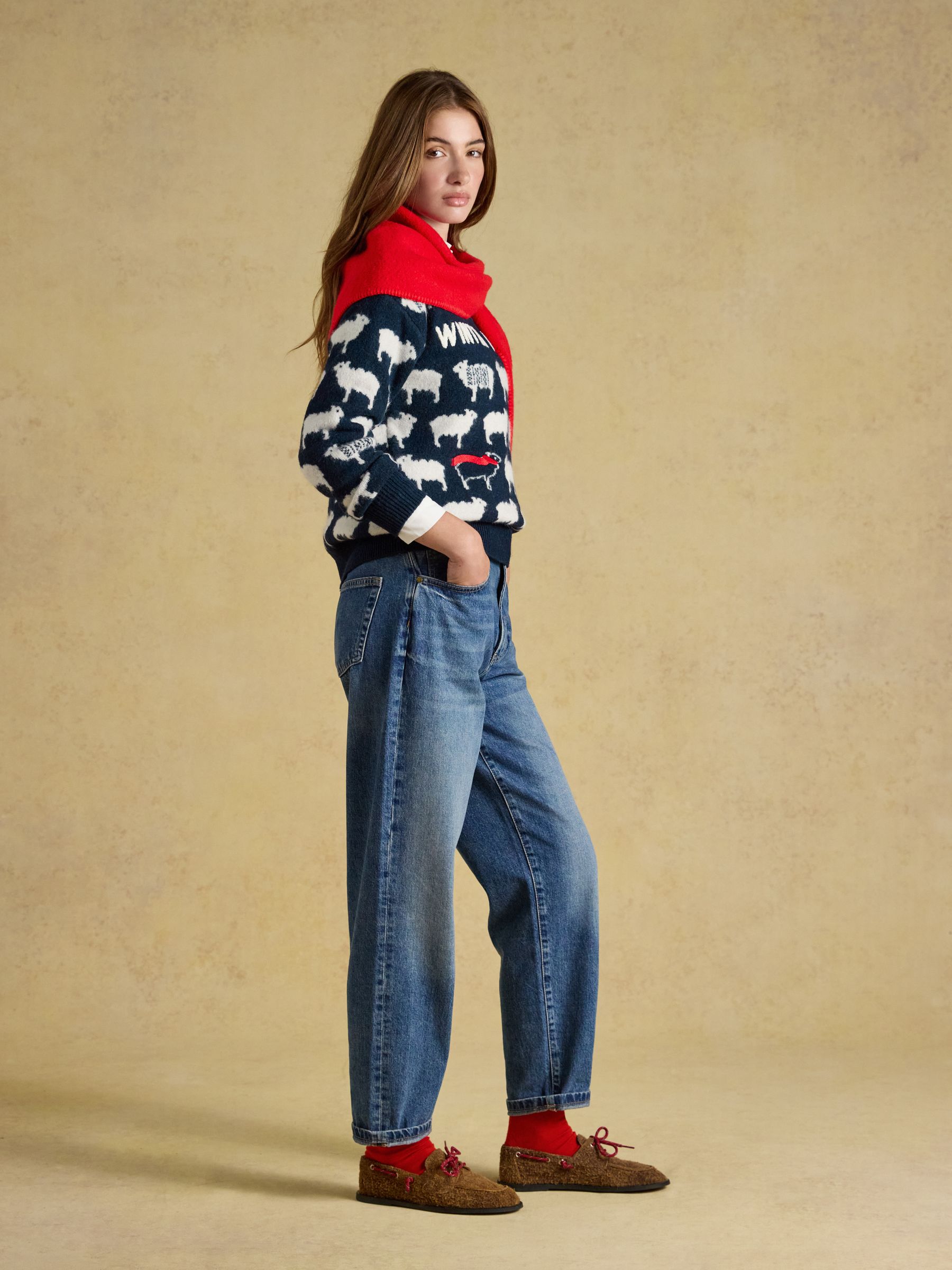 Navy Sheep Icon Crew Neck Knitted Jumper - Image 6 of 7