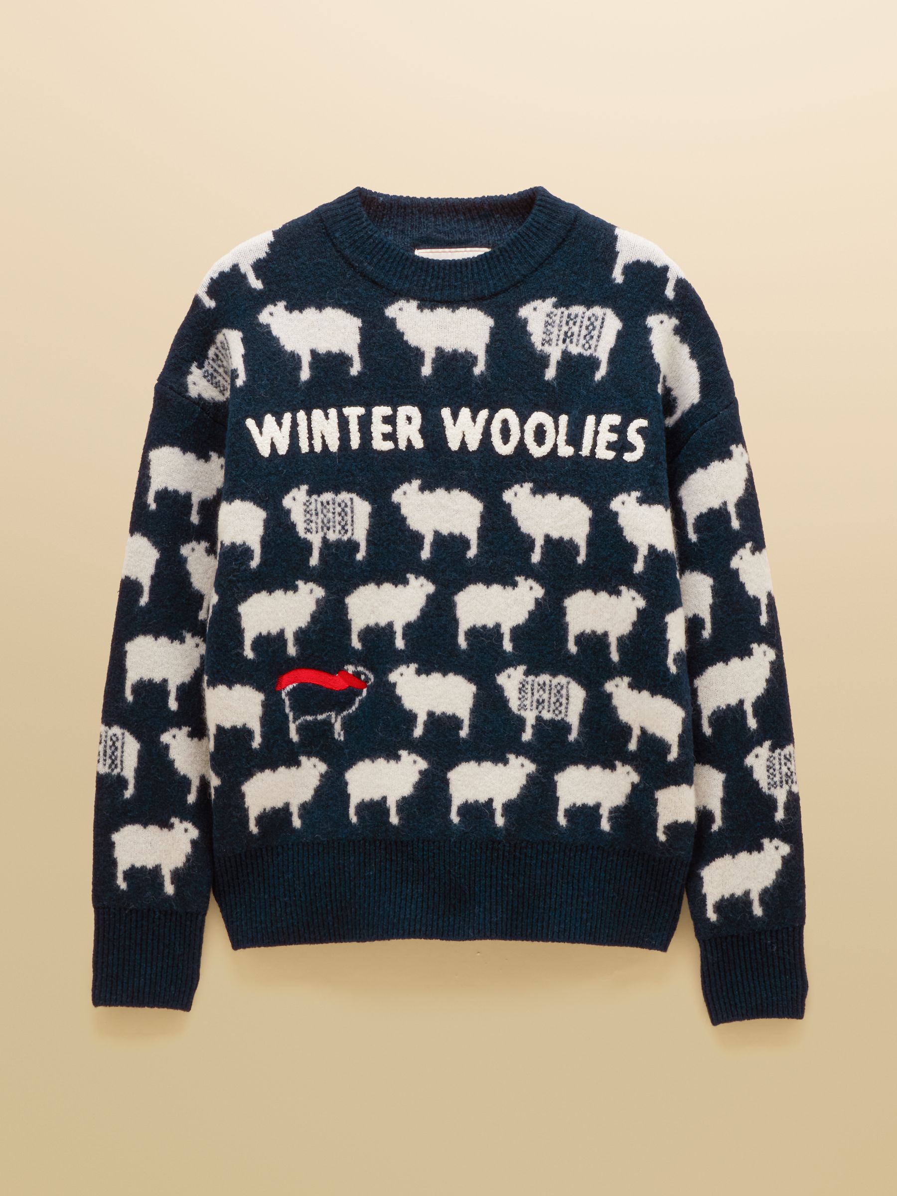 Navy Sheep Icon Crew Neck Knitted Jumper - Image 7 of 7